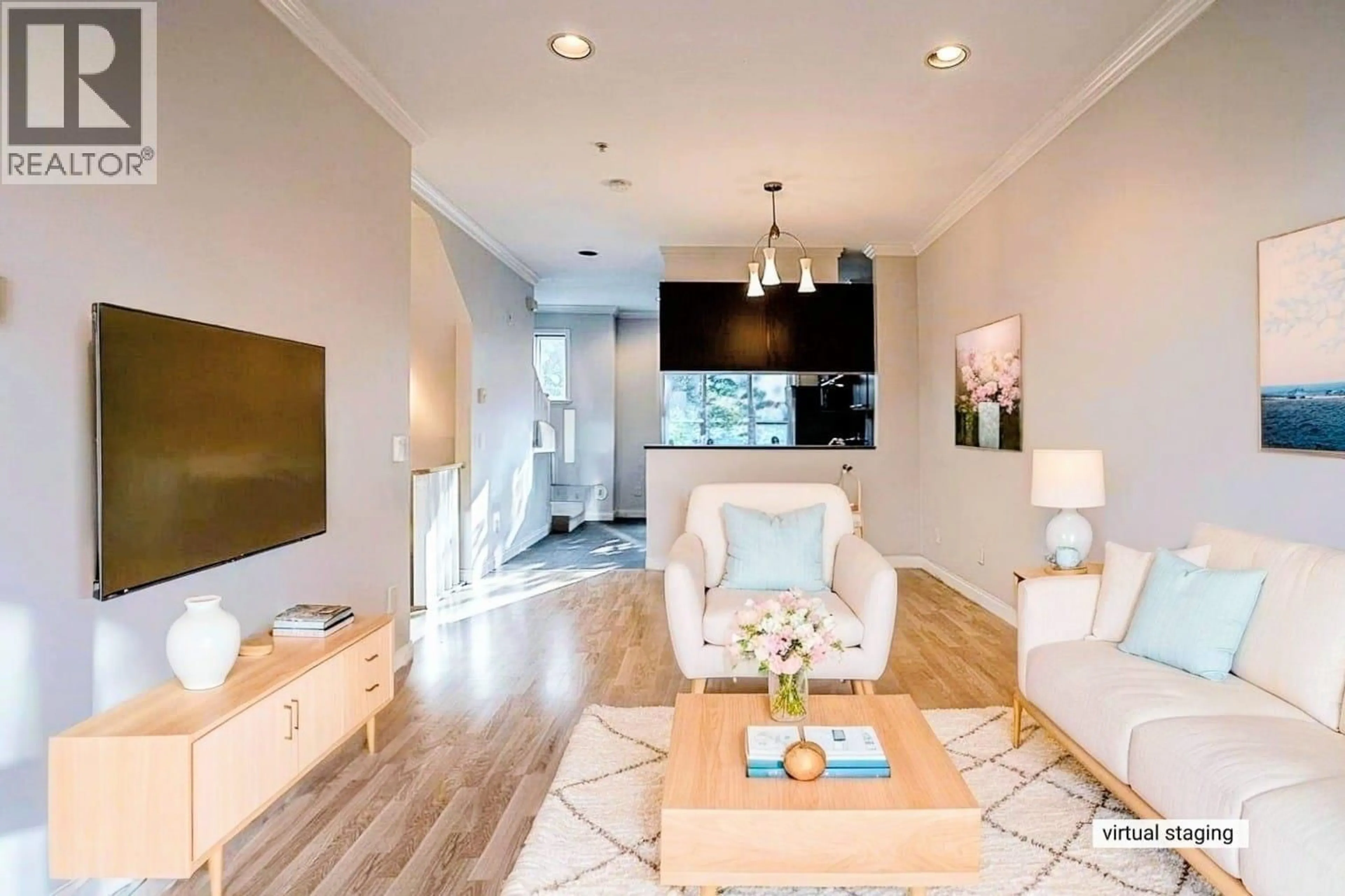 Living room with furniture, wood/laminate floor for 12 - 8088 SPIRES GATE, Richmond British Columbia V6Y4J6