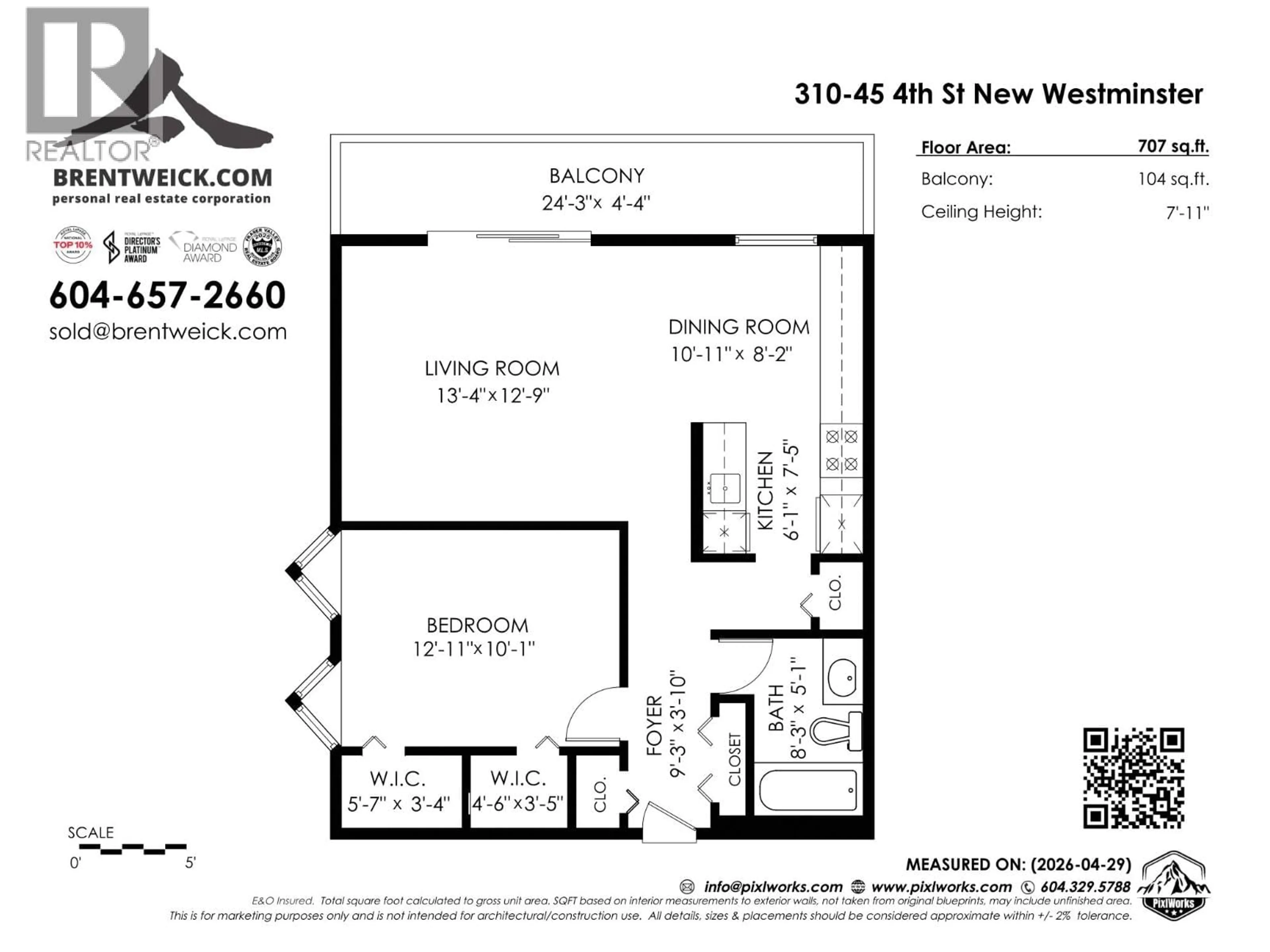Floor plan for 310 - 45 FOURTH STREET STREET, New Westminster British Columbia V3L5H7