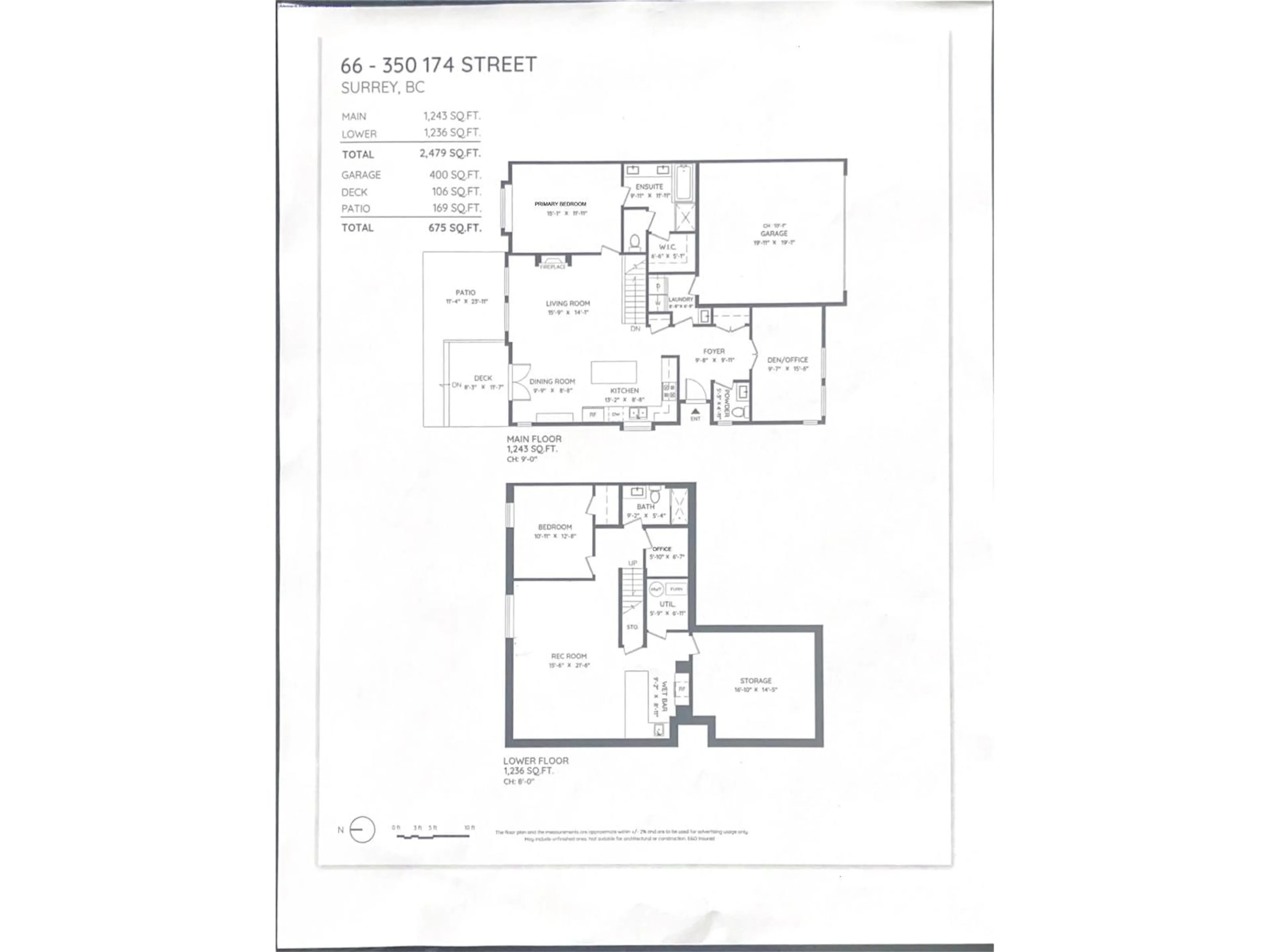 Floor plan for 66 - 350 174 STREET, Surrey British Columbia V3Z2N8