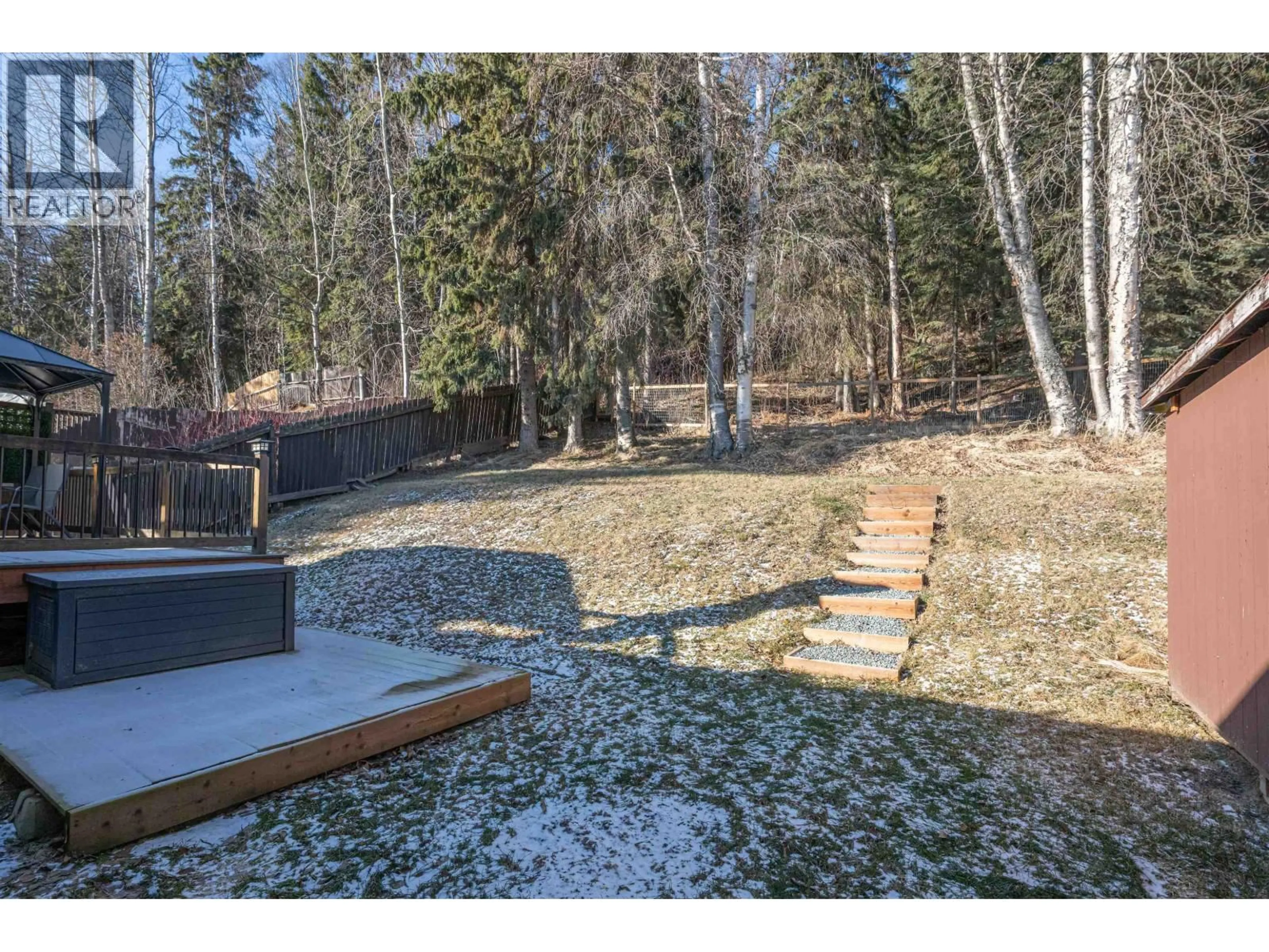 Patio, forest/trees view for 5861 BROCK DRIVE, Prince George British Columbia V2N2E3