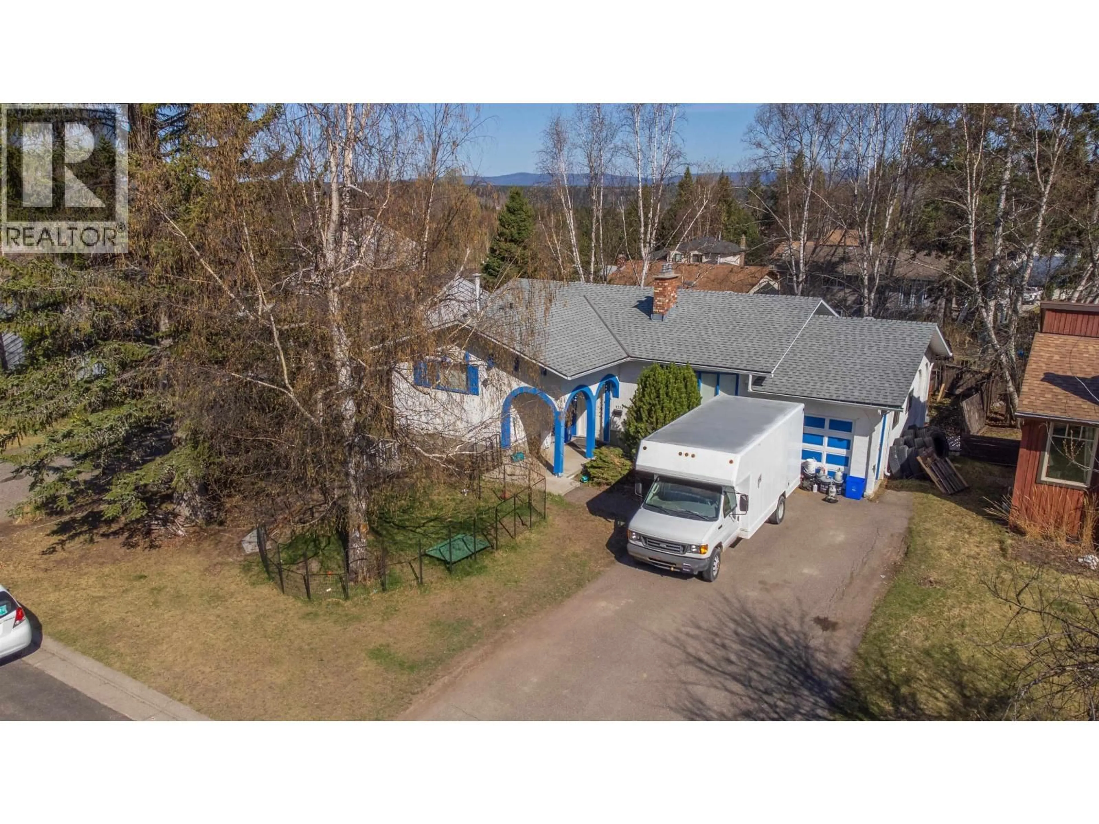 A pic from outside/outdoor area/front of a property/back of a property/a pic from drone, street for 7728 ST MATHEW PLACE, Prince George British Columbia V2N4B9