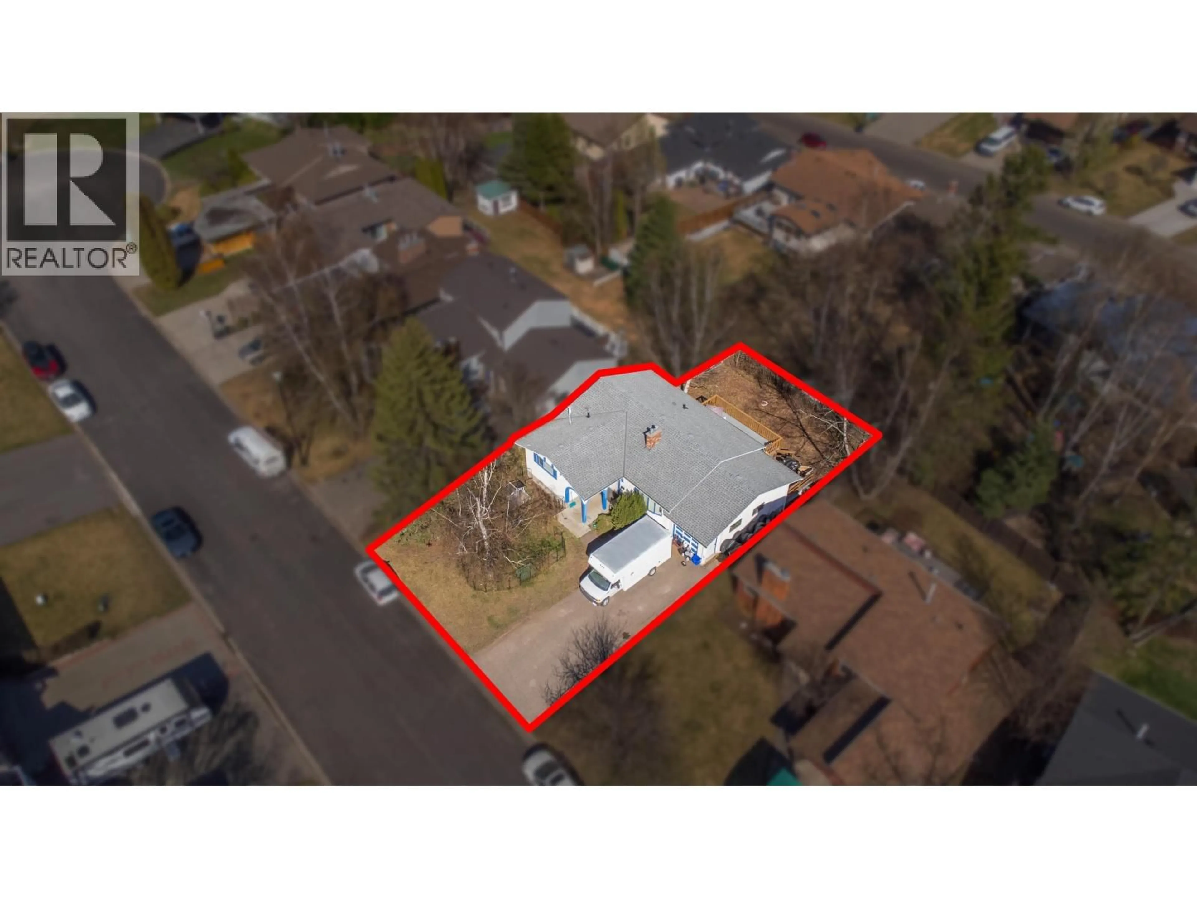 A pic from outside/outdoor area/front of a property/back of a property/a pic from drone, street for 7728 ST MATHEW PLACE, Prince George British Columbia V2N4B9