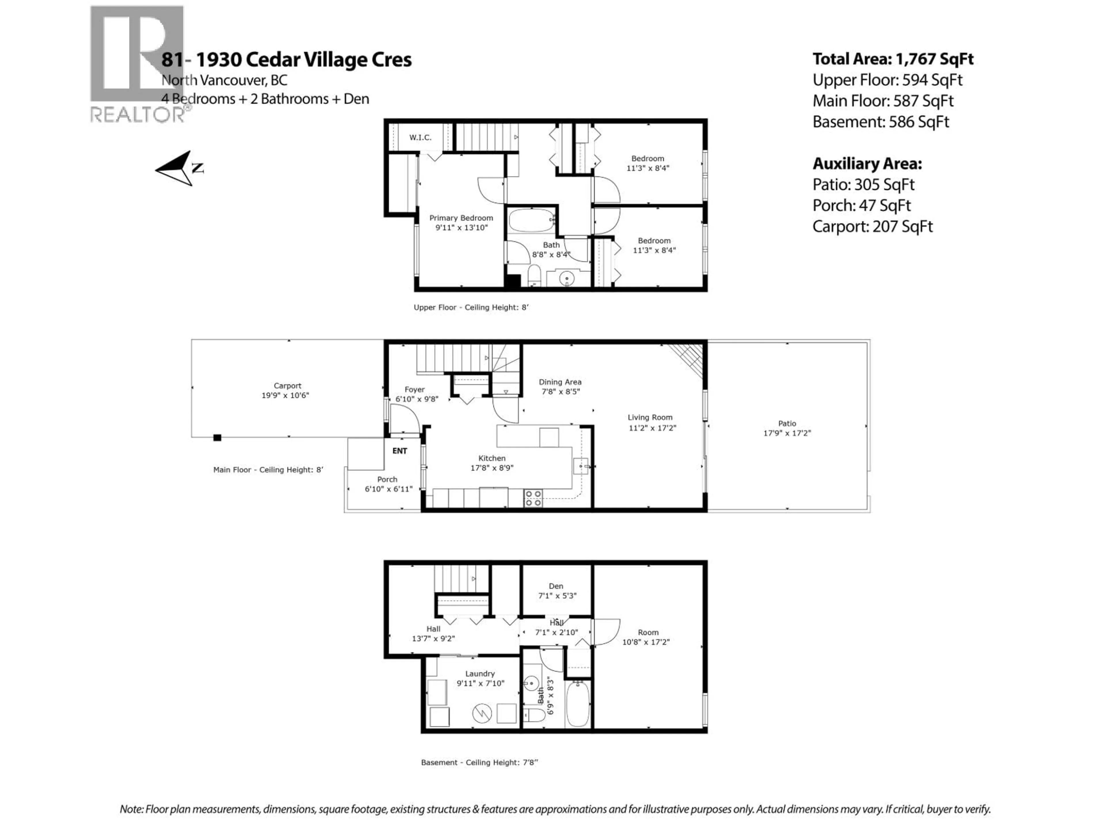 Floor plan for 81 - 1930 CEDAR VILLAGE CRESCENT, North Vancouver British Columbia V7J3M5