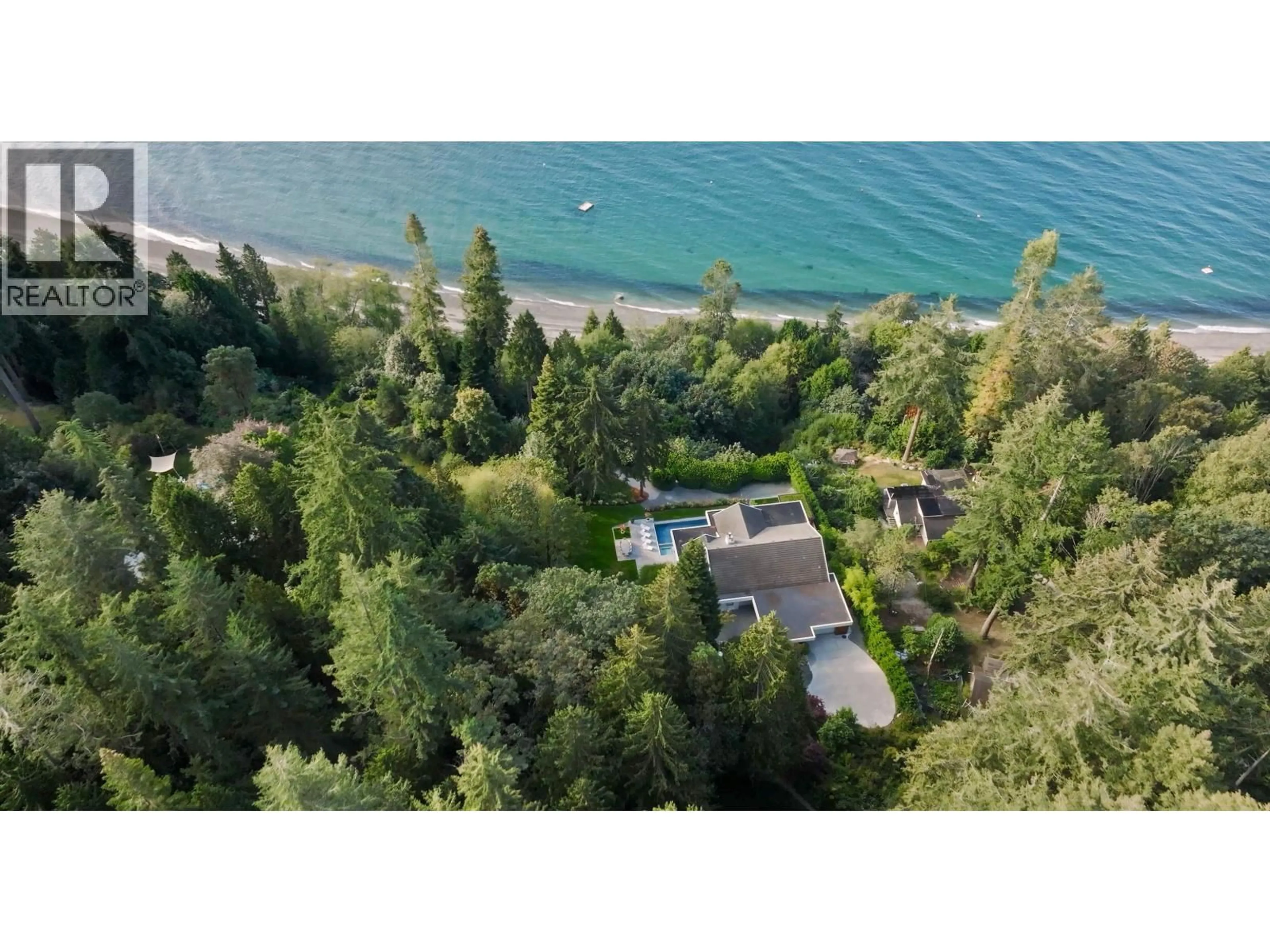A pic from outside/outdoor area/front of a property/back of a property/a pic from drone, water/lake/river/ocean view for 1887 LOWER ROAD, Roberts Creek British Columbia V0N2W6