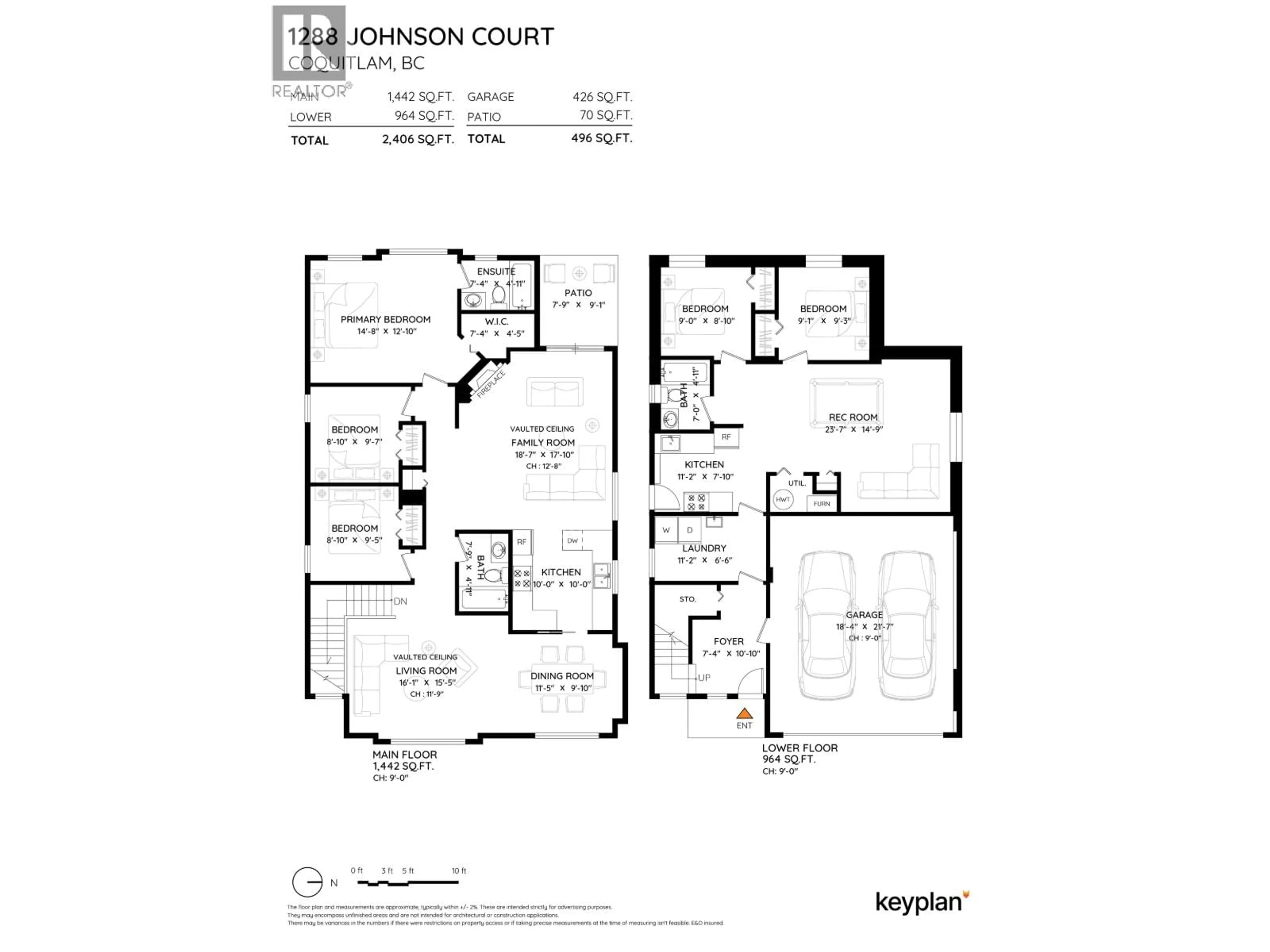 Floor plan for 1288 JOHNSON COURT, Coquitlam British Columbia V3B4T6
