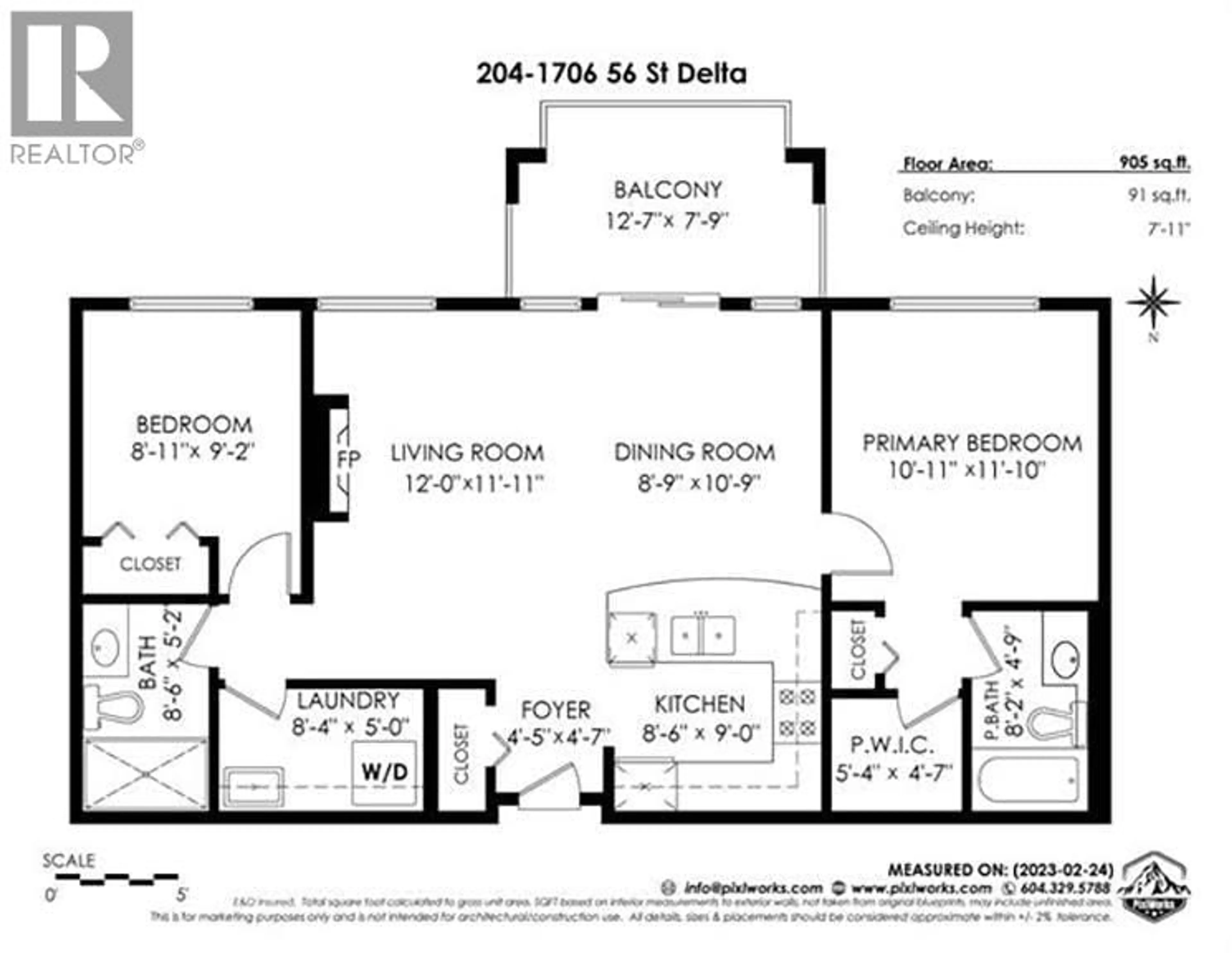 Floor plan for 204 - 1706 56 STREET, Delta British Columbia V4L2R3