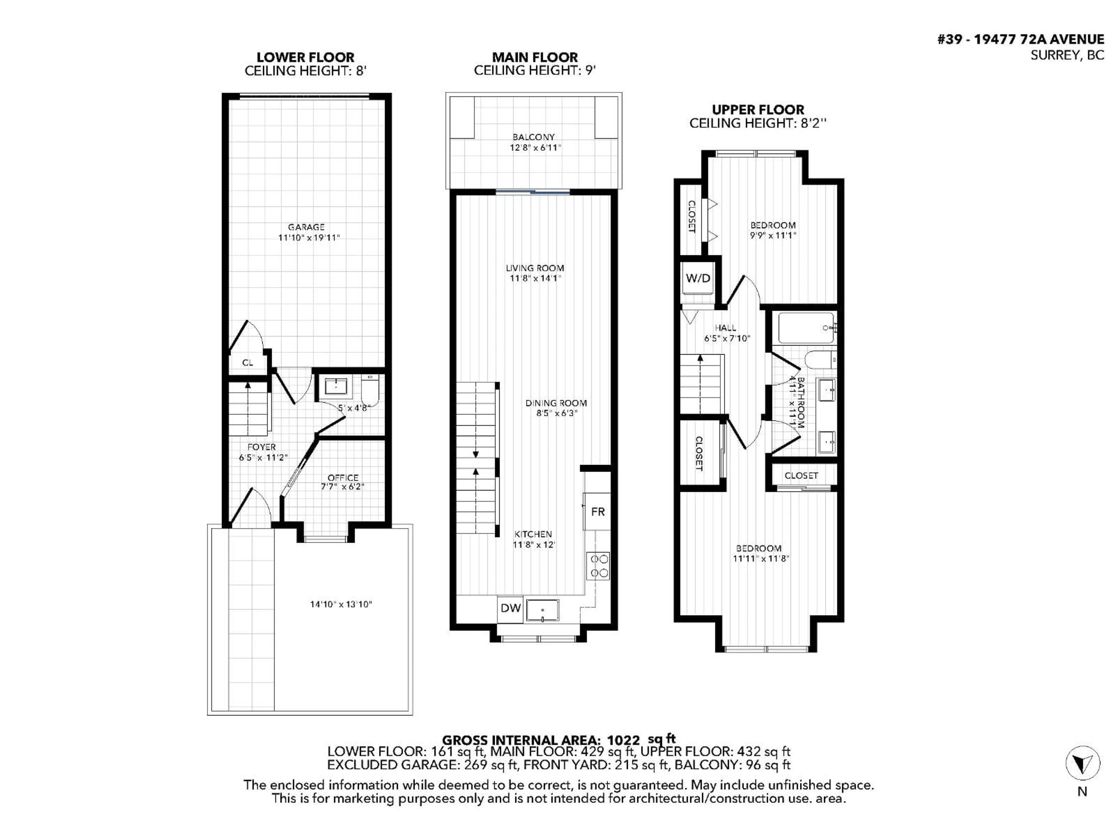 Floor plan for 39 - 19477 72A AVENUE, Surrey British Columbia V4N6M2