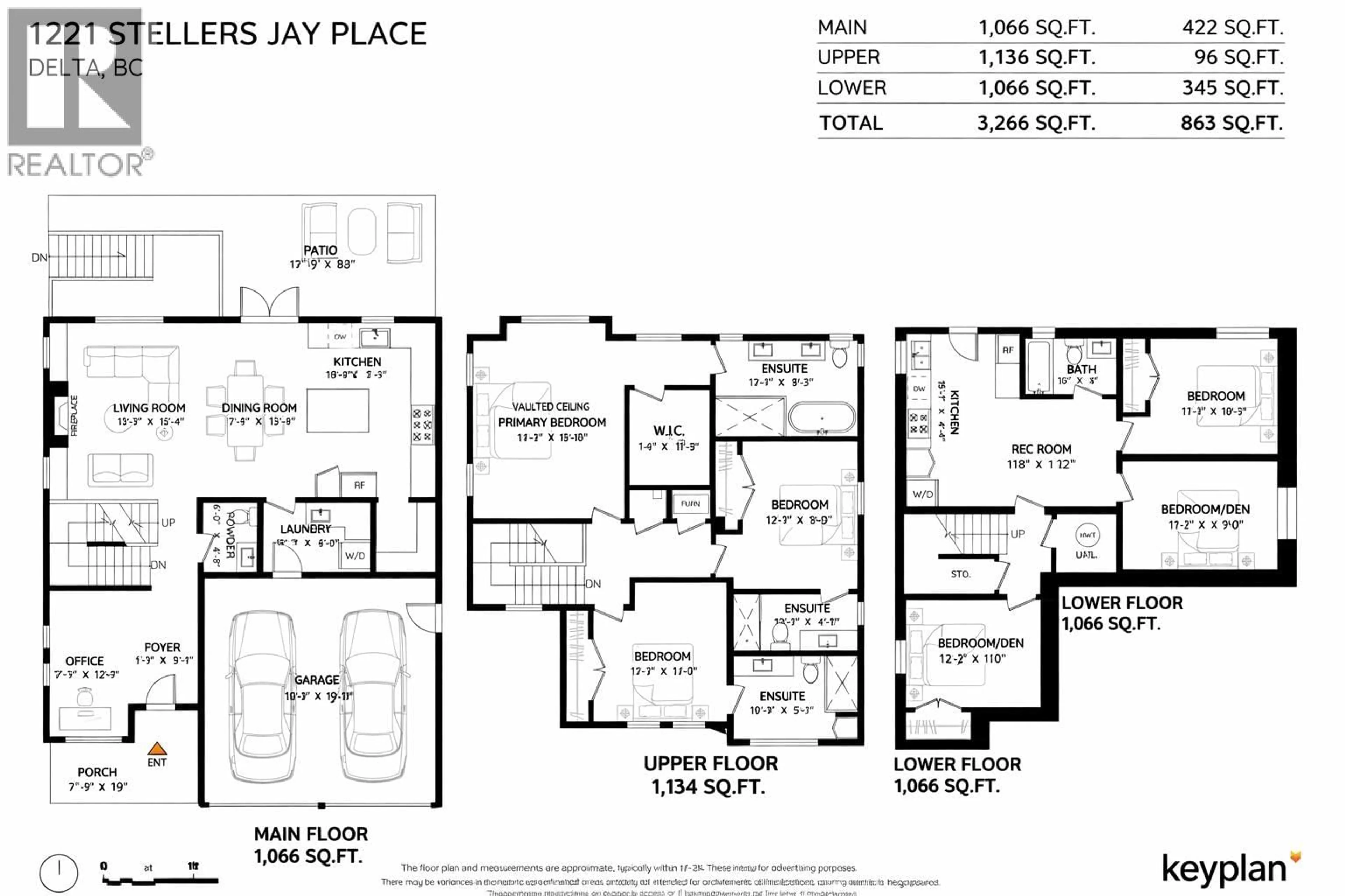 Floor plan for 1221 STELLERS JAY PLACE, Tsawwassen British Columbia V4M2A9