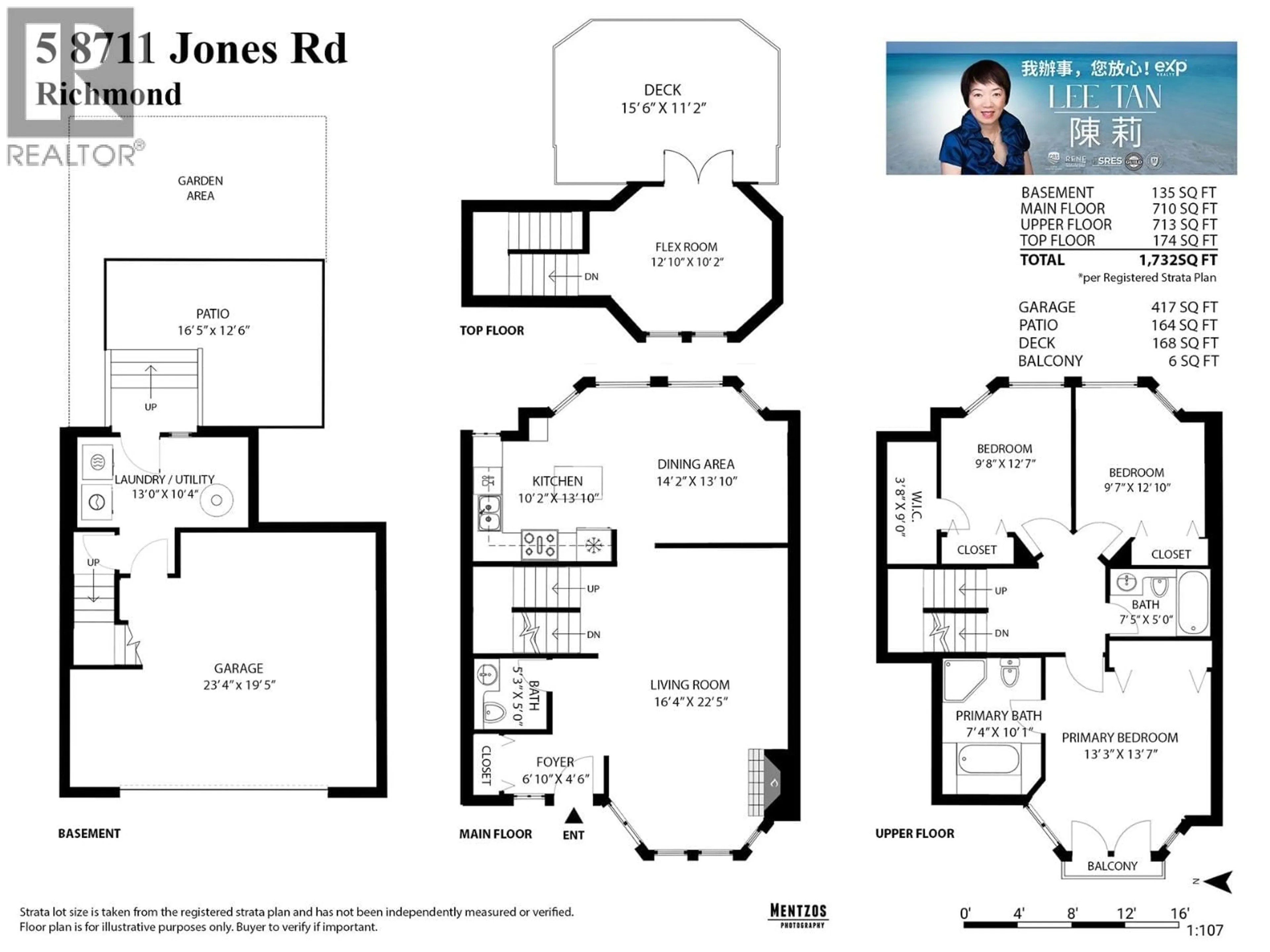 Floor plan for 5 - 8711 JONES ROAD, Richmond British Columbia V6Y1L7