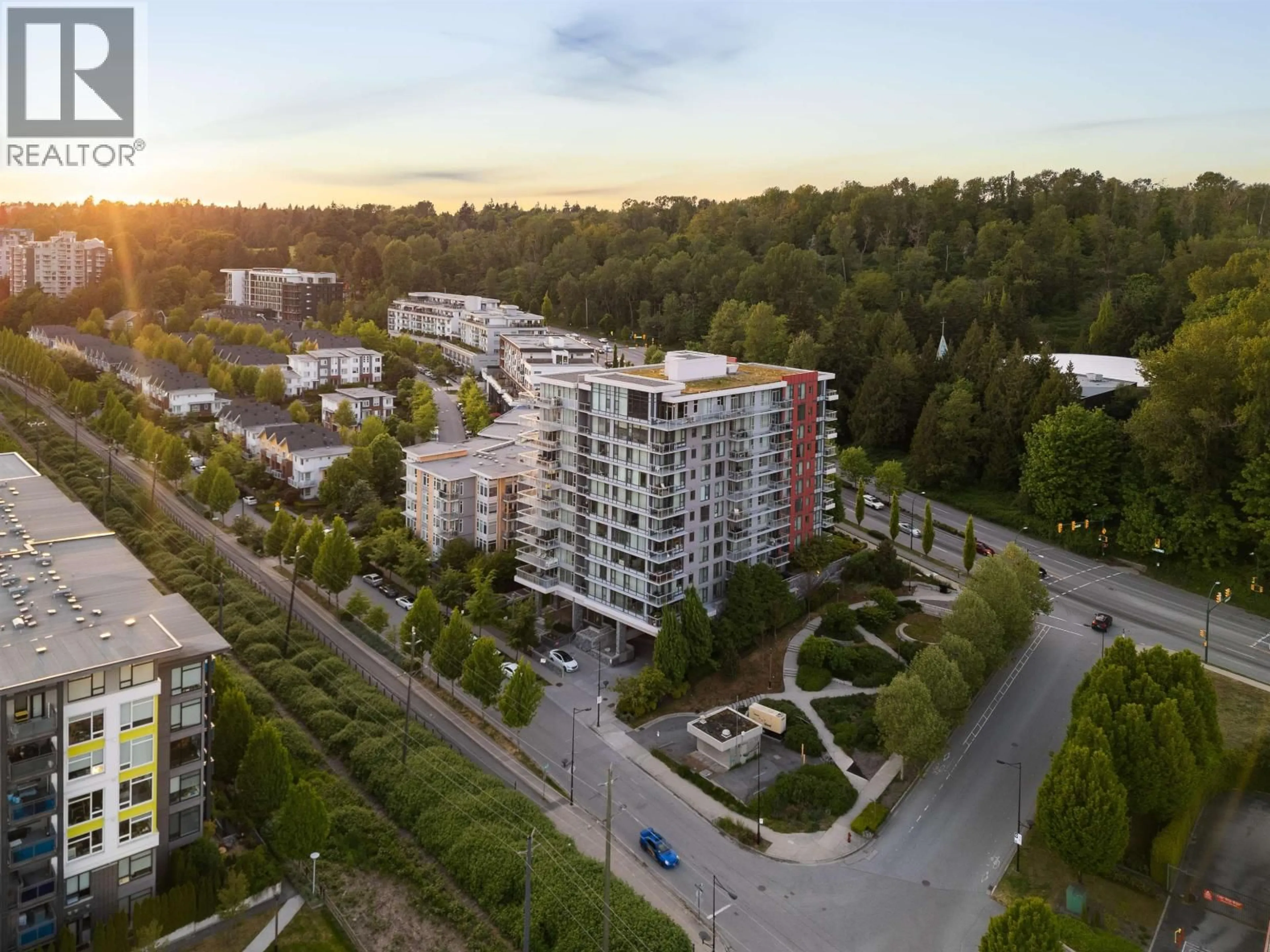 A pic from outside/outdoor area/front of a property/back of a property/a pic from drone, city buildings view from balcony for 511 - 3281 KENT AVENUE NORTH AVENUE, Vancouver British Columbia V5S0C4