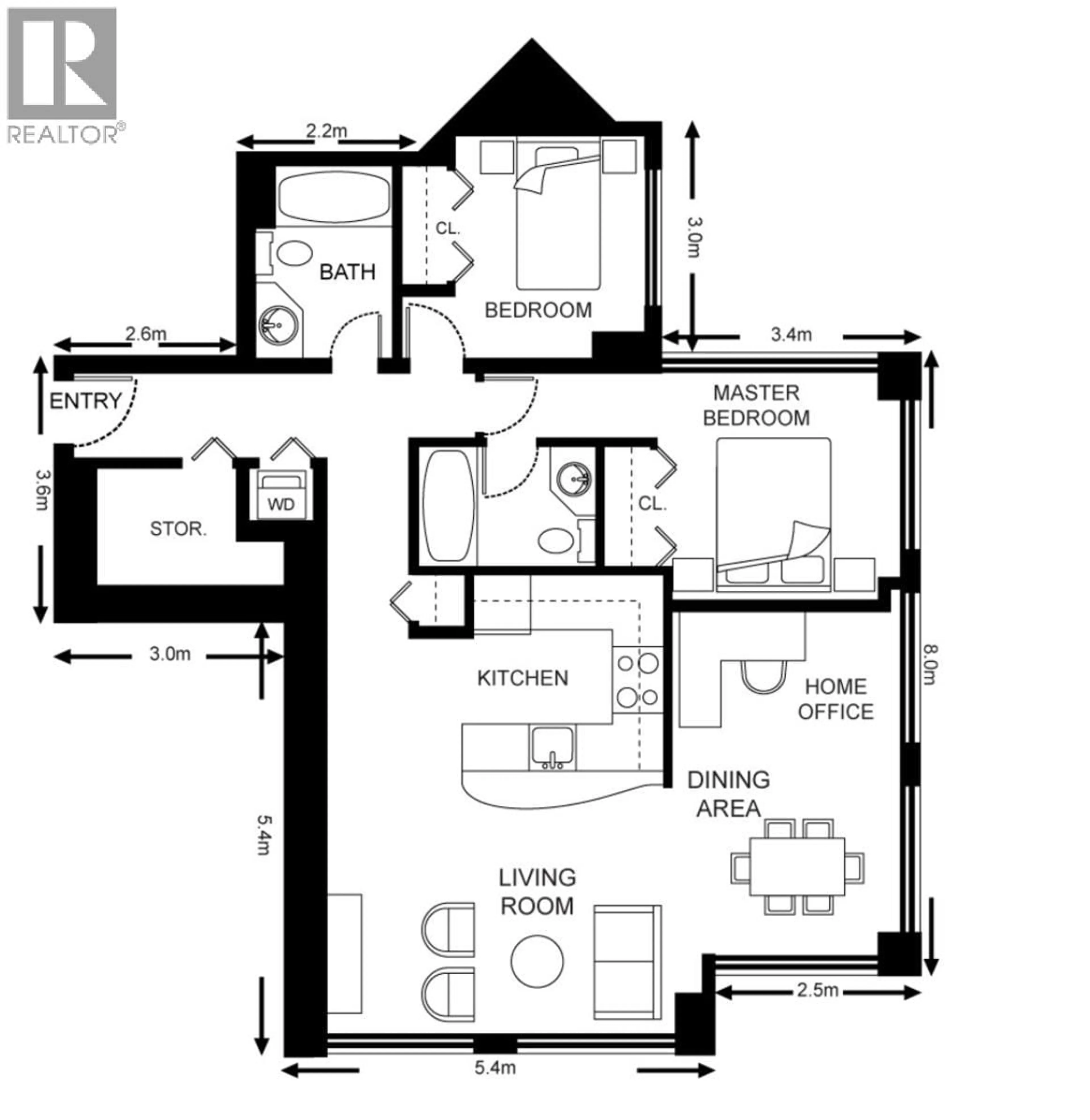 Floor plan for 3707 - 1009 EXPO BOULEVARD, Vancouver British Columbia V6Z2V9