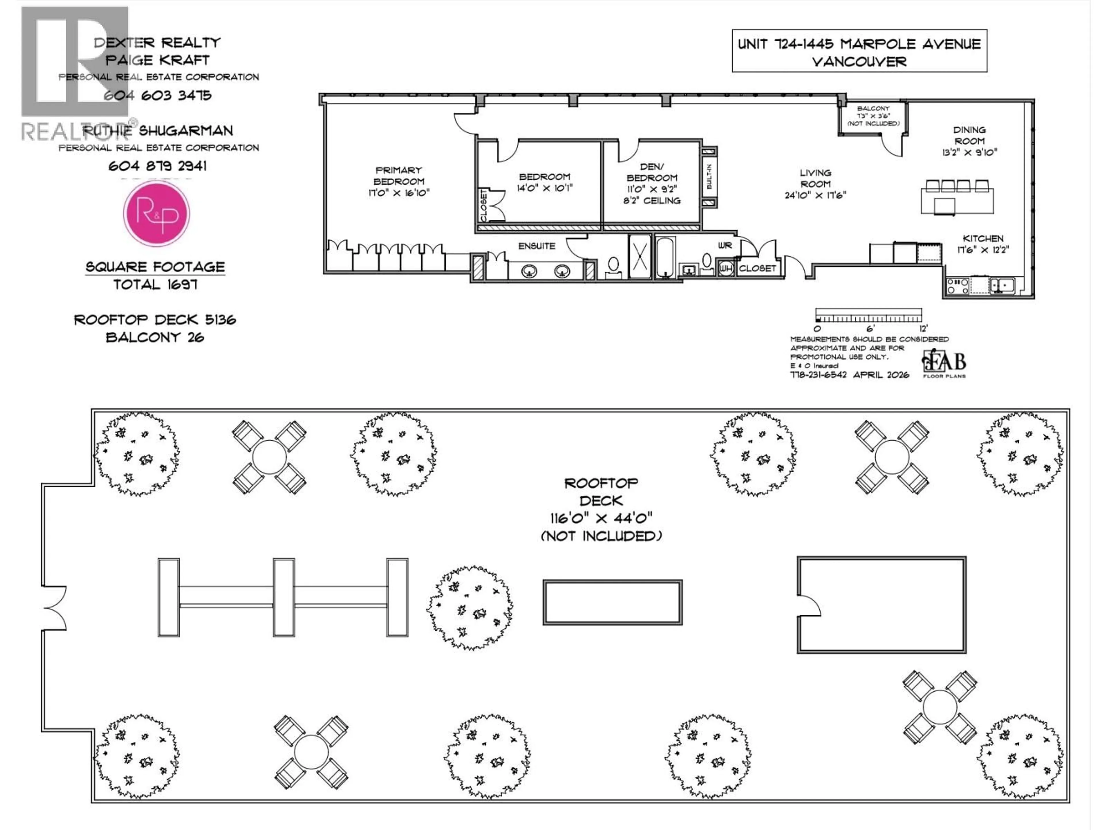 Floor plan for 724 - 1445 MARPOLE AVENUE, Vancouver British Columbia V6H1S5