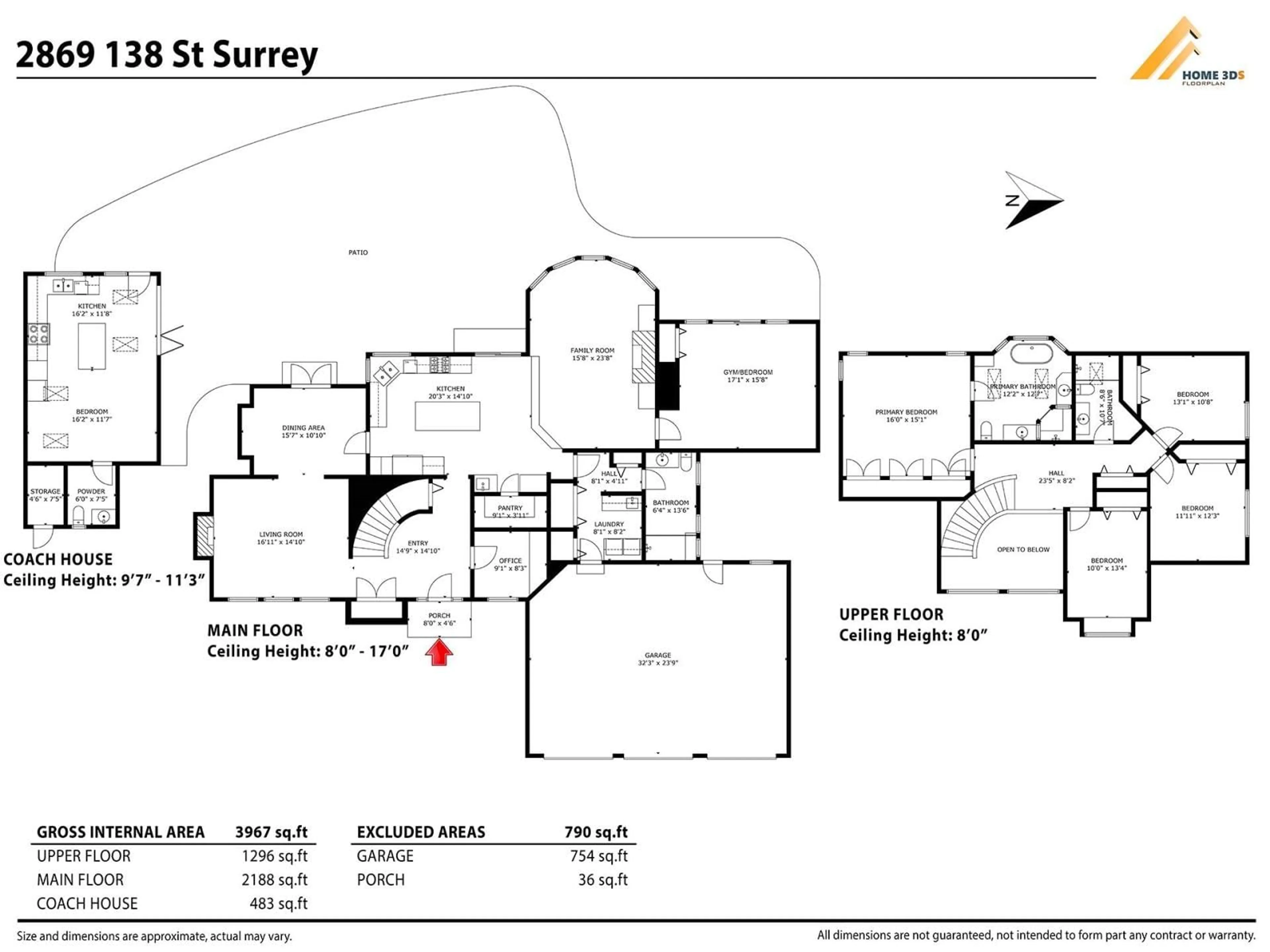 Floor plan for 2869 138 STREET, Surrey British Columbia V4P1T6