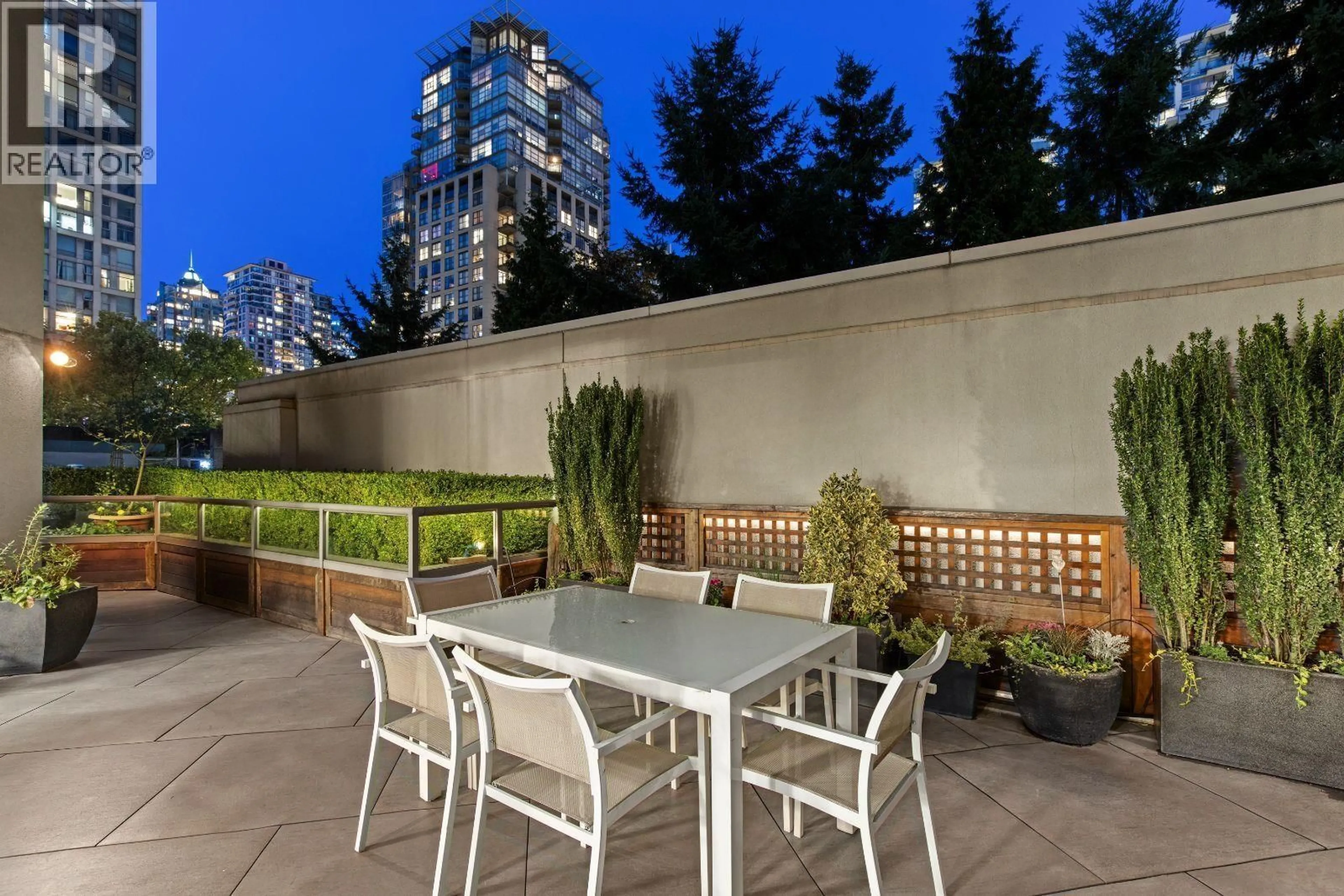 Patio, city buildings view from balcony for 307 - 1009 EXPO BOULEVARD, Vancouver British Columbia V6Z2V9