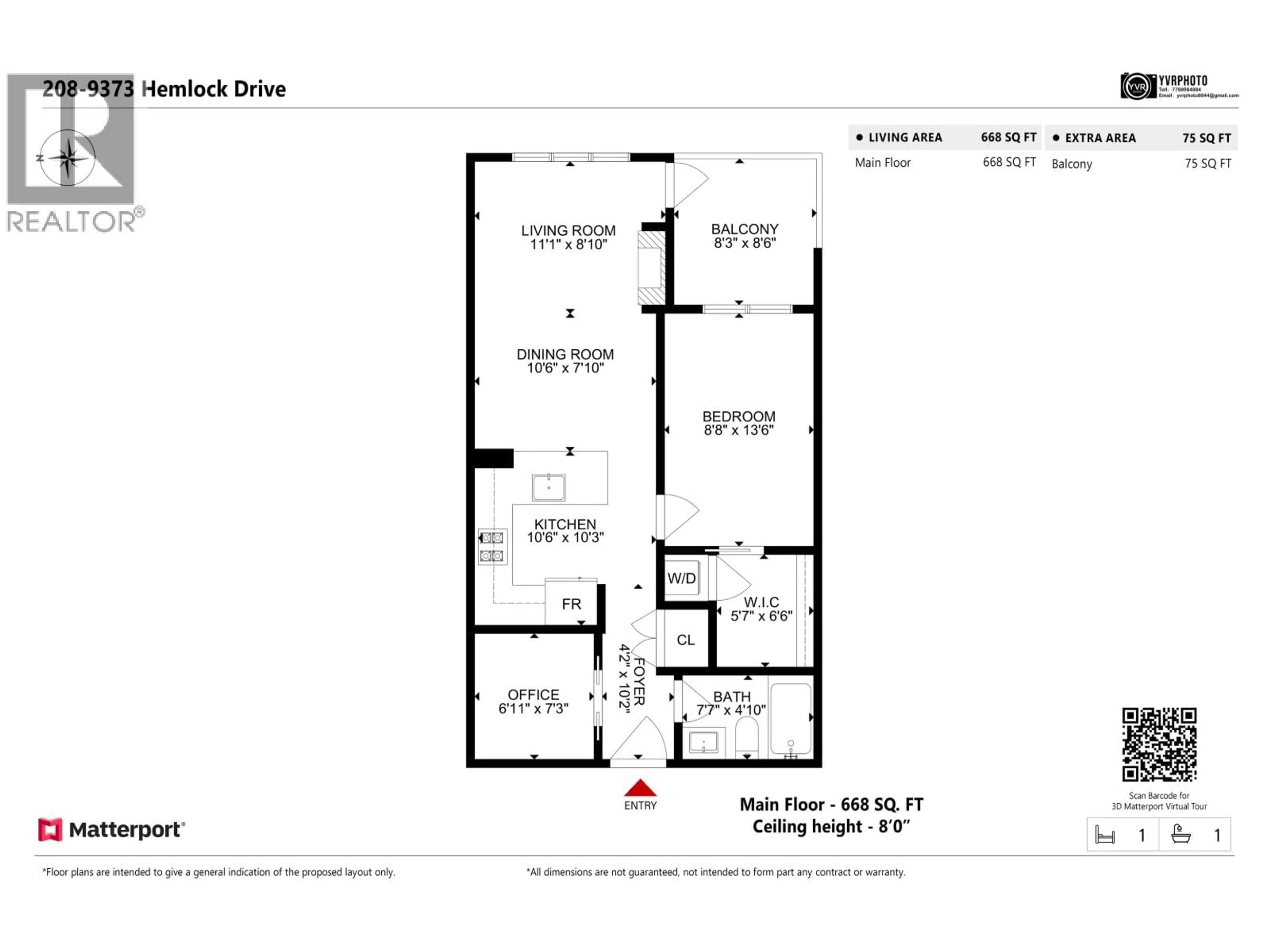 Floor plan for 208 - 9373 HEMLOCK DRIVE, Richmond British Columbia V6Y0A9