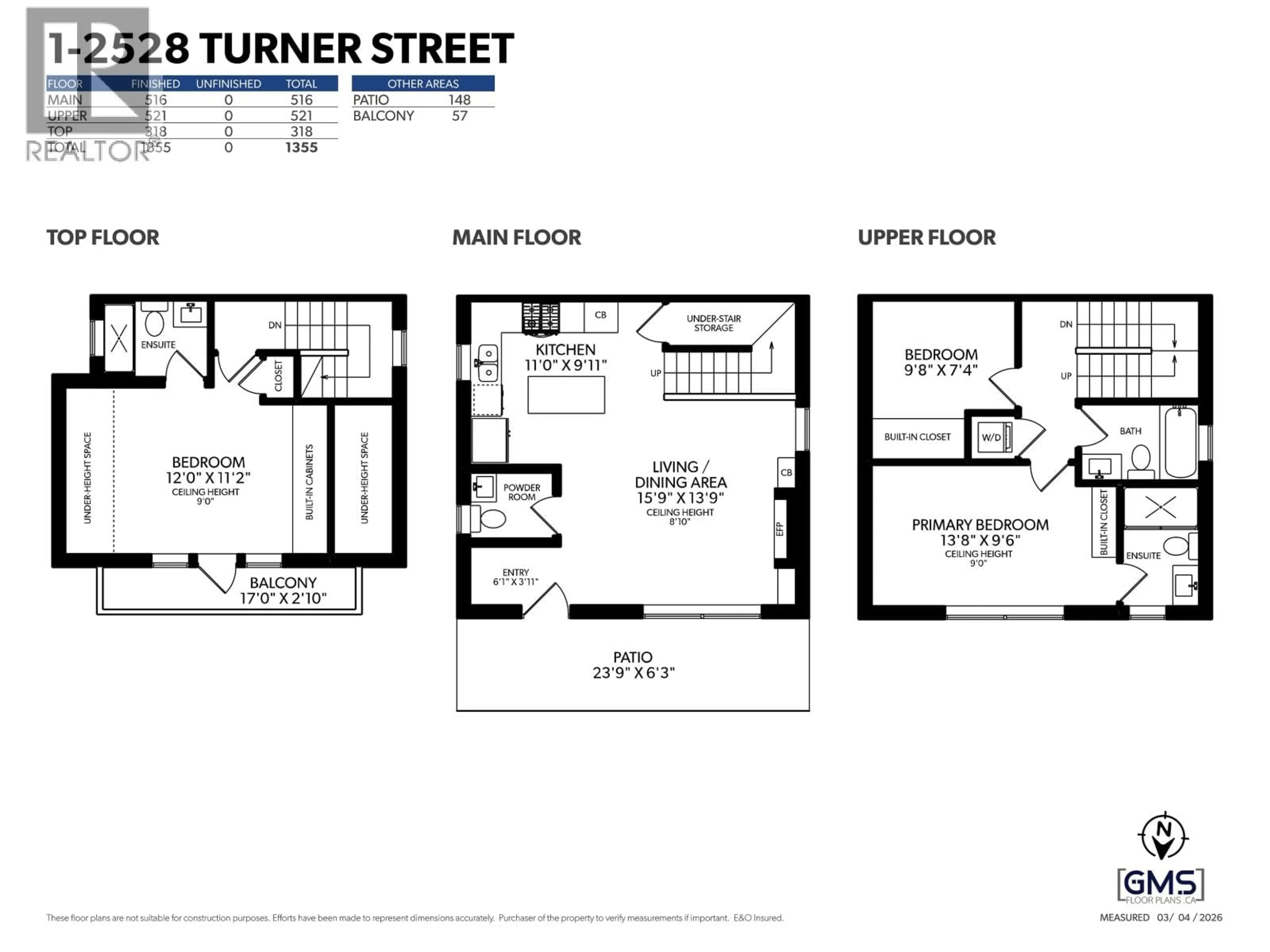 Floor plan for 1 - 2528 TURNER STREET, Vancouver British Columbia V5K2E8