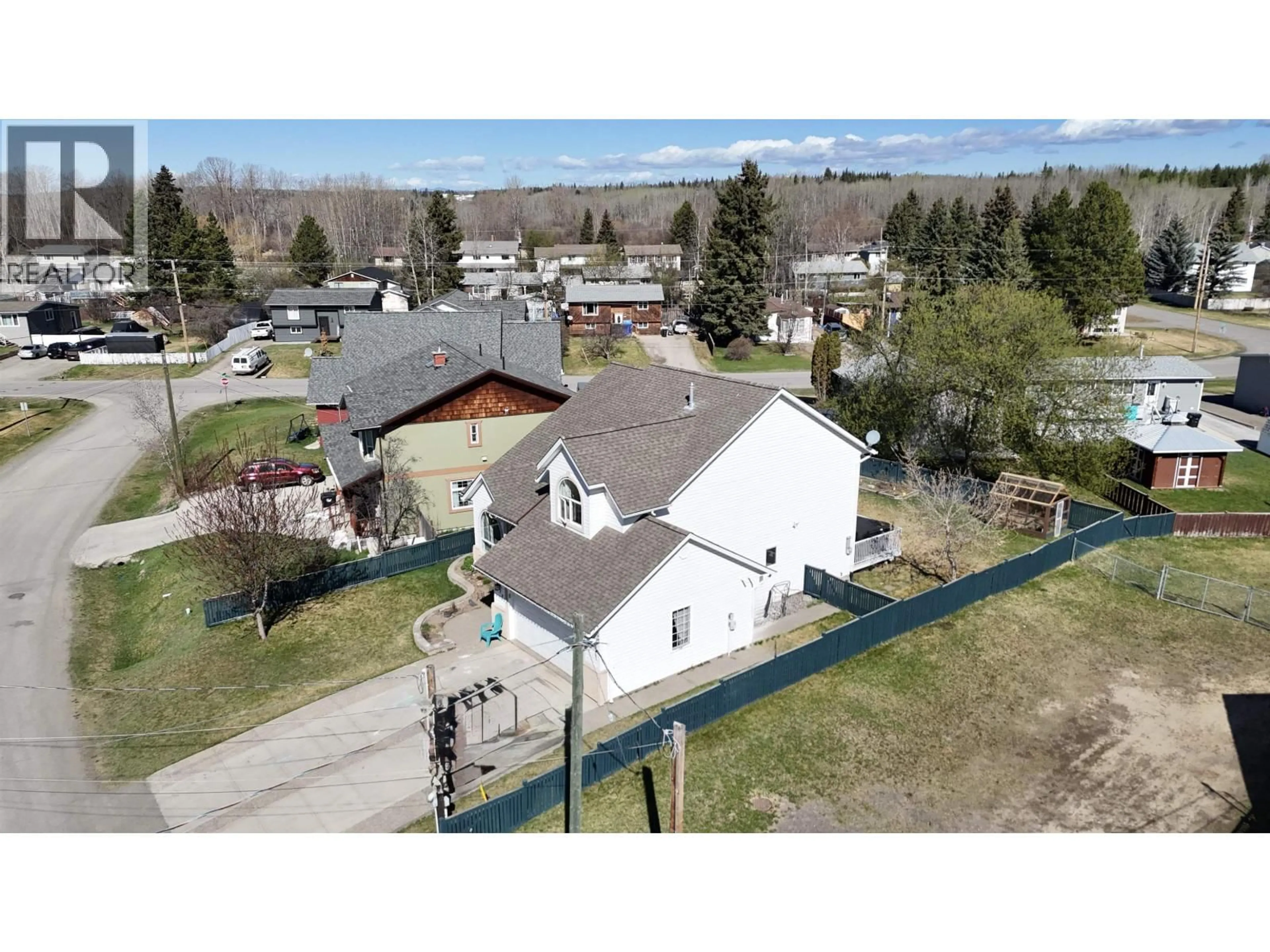 A pic from outside/outdoor area/front of a property/back of a property/a pic from drone, street for 729 SANDY BEACH ROAD, Vanderhoof British Columbia V0J3A0