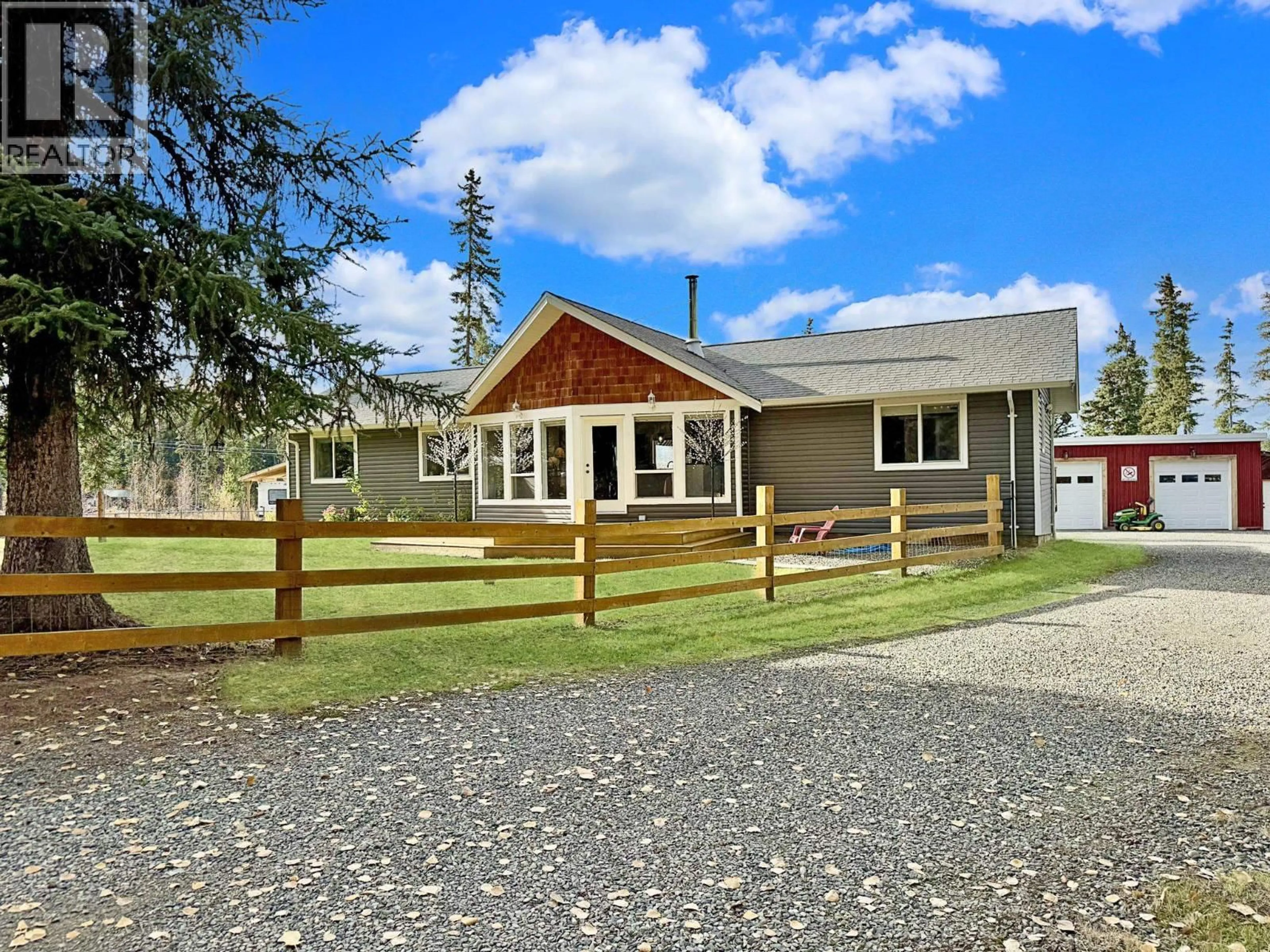 Home with vinyl exterior material, street for 6284 MACABAR ROAD, Deka Lake / Sulphurous / Hathaway Lakes British Columbia V0K1X3