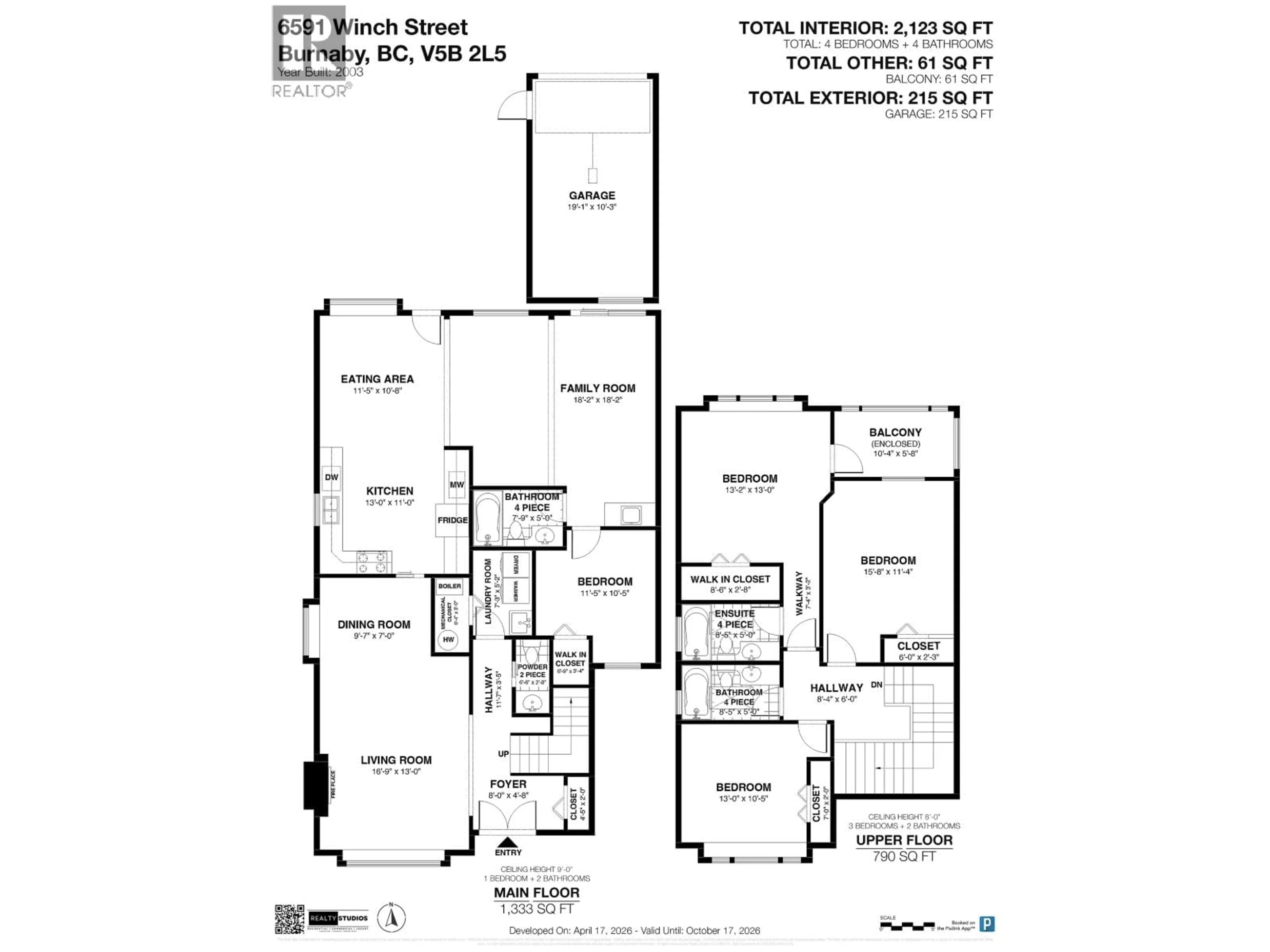 Floor plan for 6591 WINCH STREET, Burnaby British Columbia V5B2L5