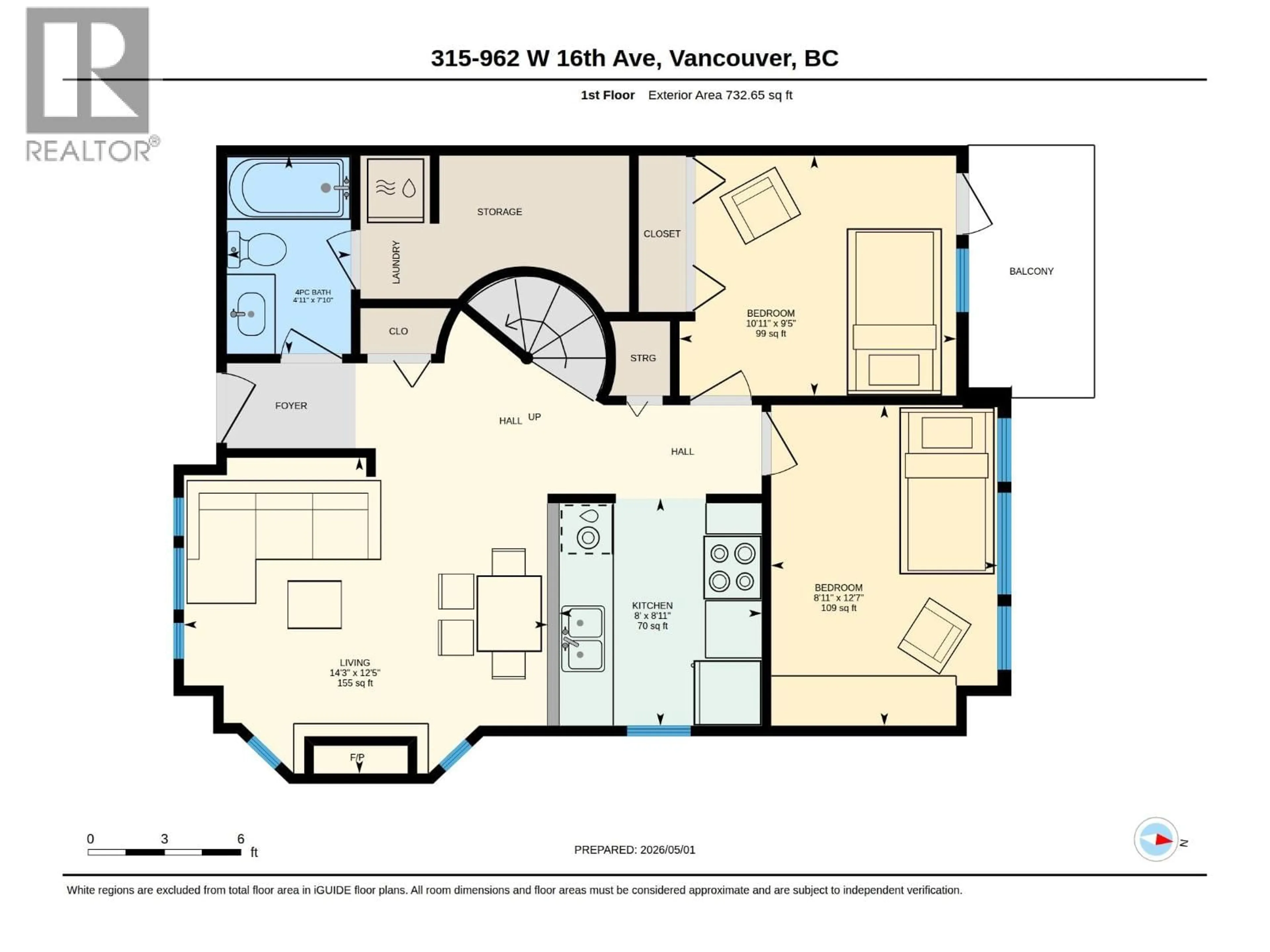 Floor plan for 315 - 962 16TH AVENUE, Vancouver British Columbia V5Z1T2