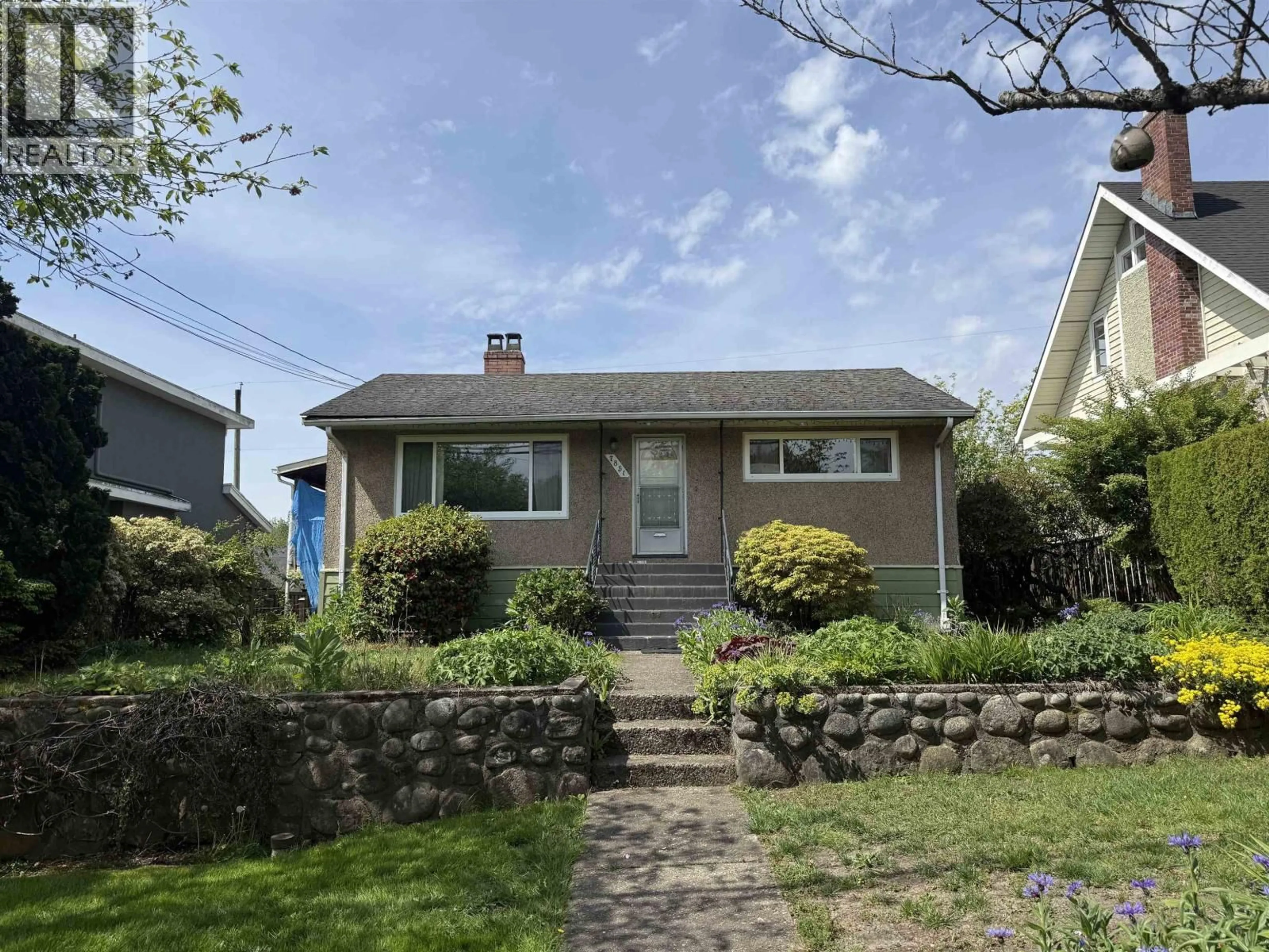 Home with vinyl exterior material, street for 7851 JOFFRE AVENUE, Burnaby British Columbia V5J3K9