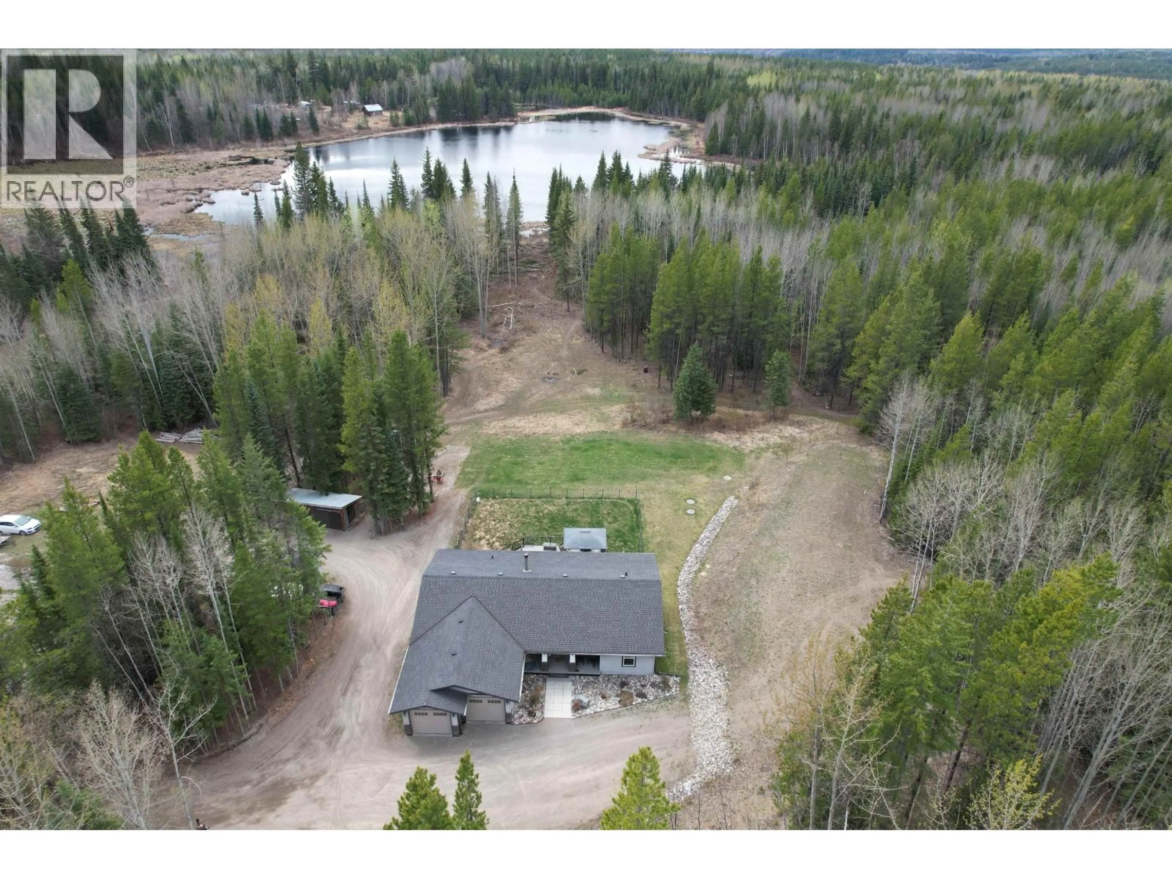 A pic from outside/outdoor area/front of a property/back of a property/a pic from drone, water/lake/river/ocean view for 1222 HLADY ROAD, Quesnel British Columbia V2J6X8