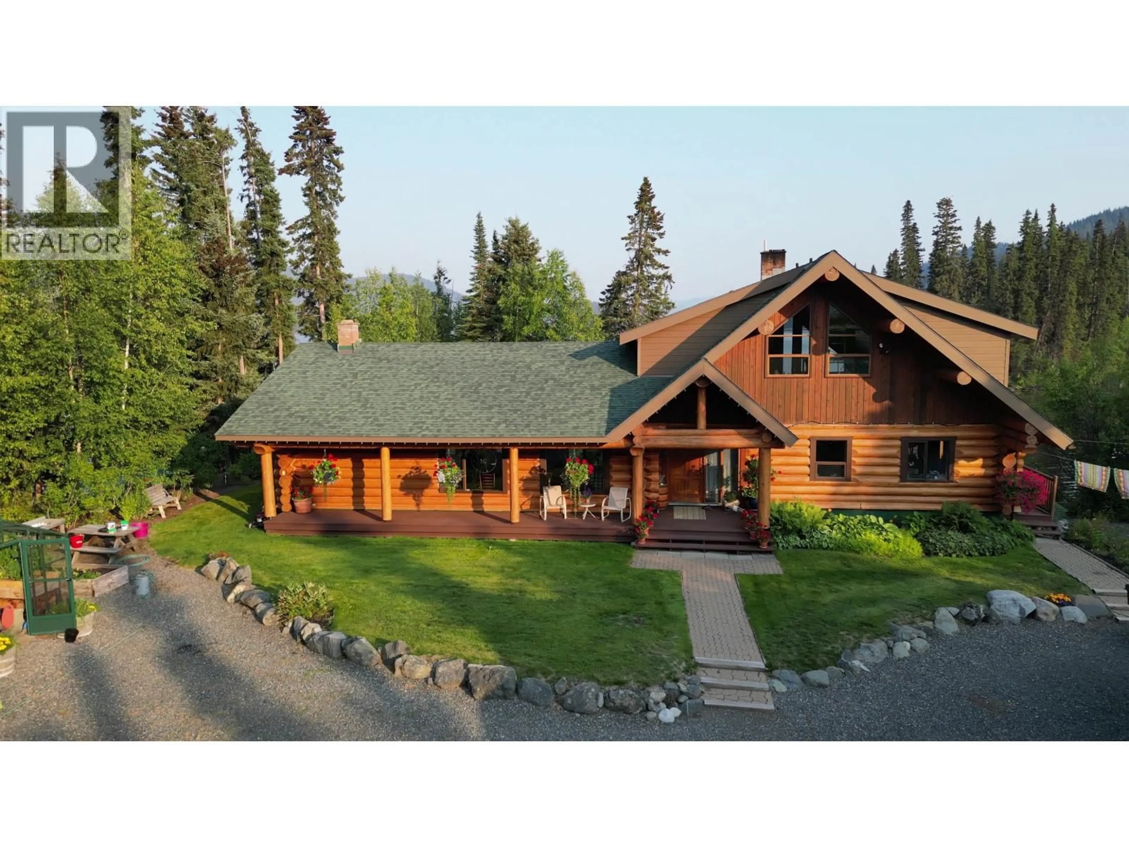 A pic from outside/outdoor area/front of a property/back of a property/a pic from drone, mountain view for 8528 LITTLE FORT HWY 24, Bridge Lake British Columbia V0K1E0