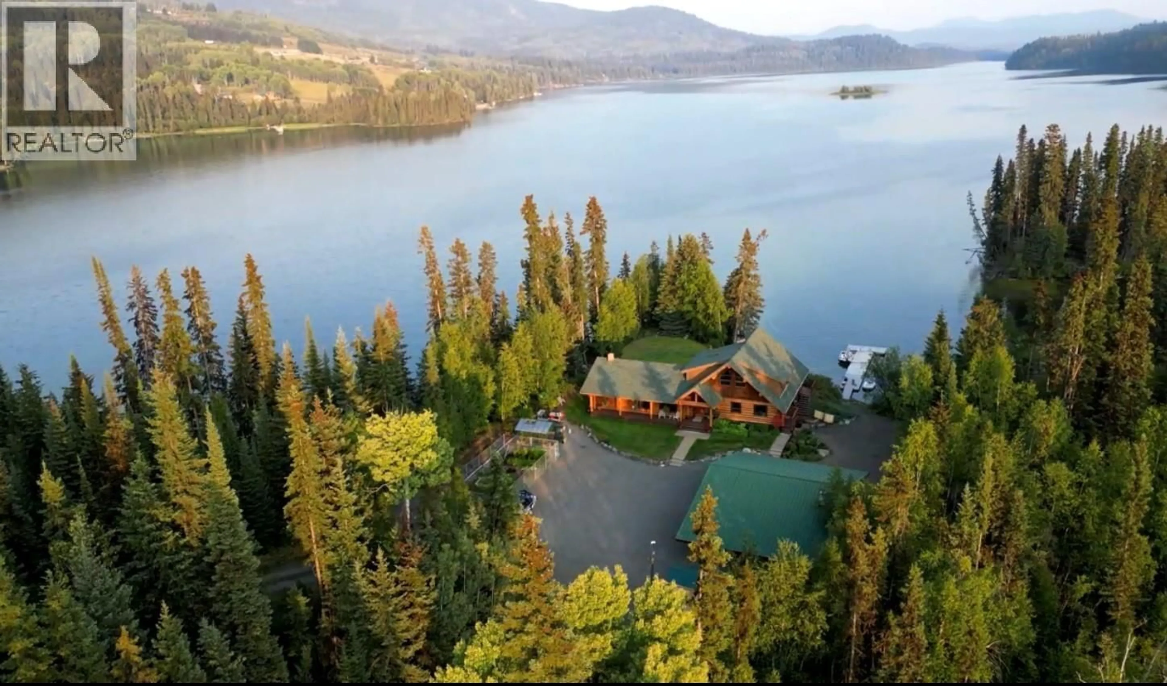 A pic from outside/outdoor area/front of a property/back of a property/a pic from drone, water/lake/river/ocean view for 8528 LITTLE FORT HWY 24, Bridge Lake British Columbia V0K1E0