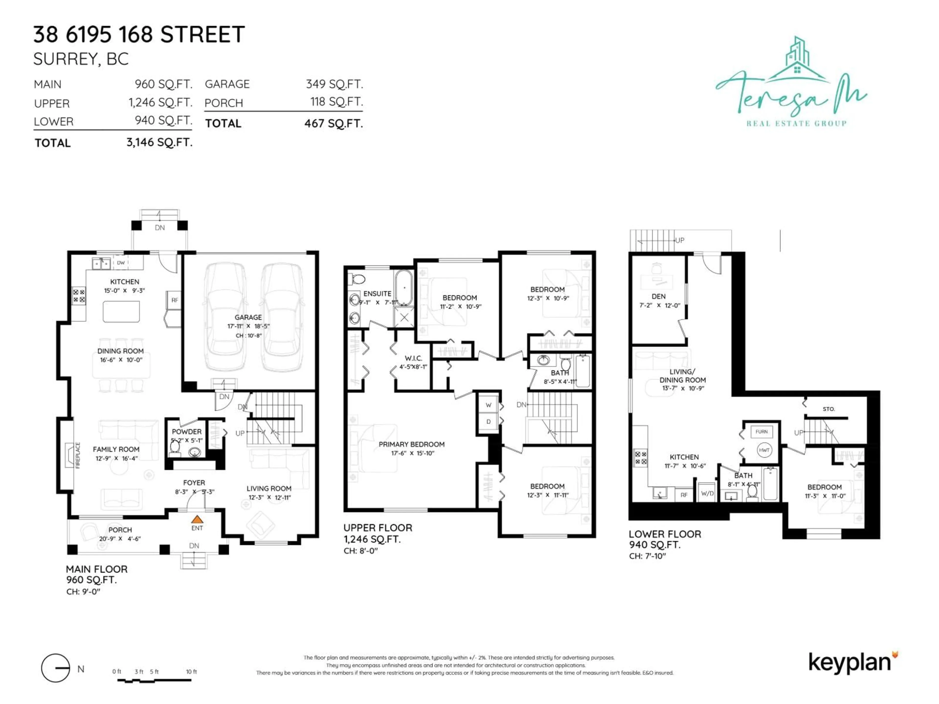 Floor plan for 38 - 6195 168 STREET, Surrey British Columbia V3S3X9