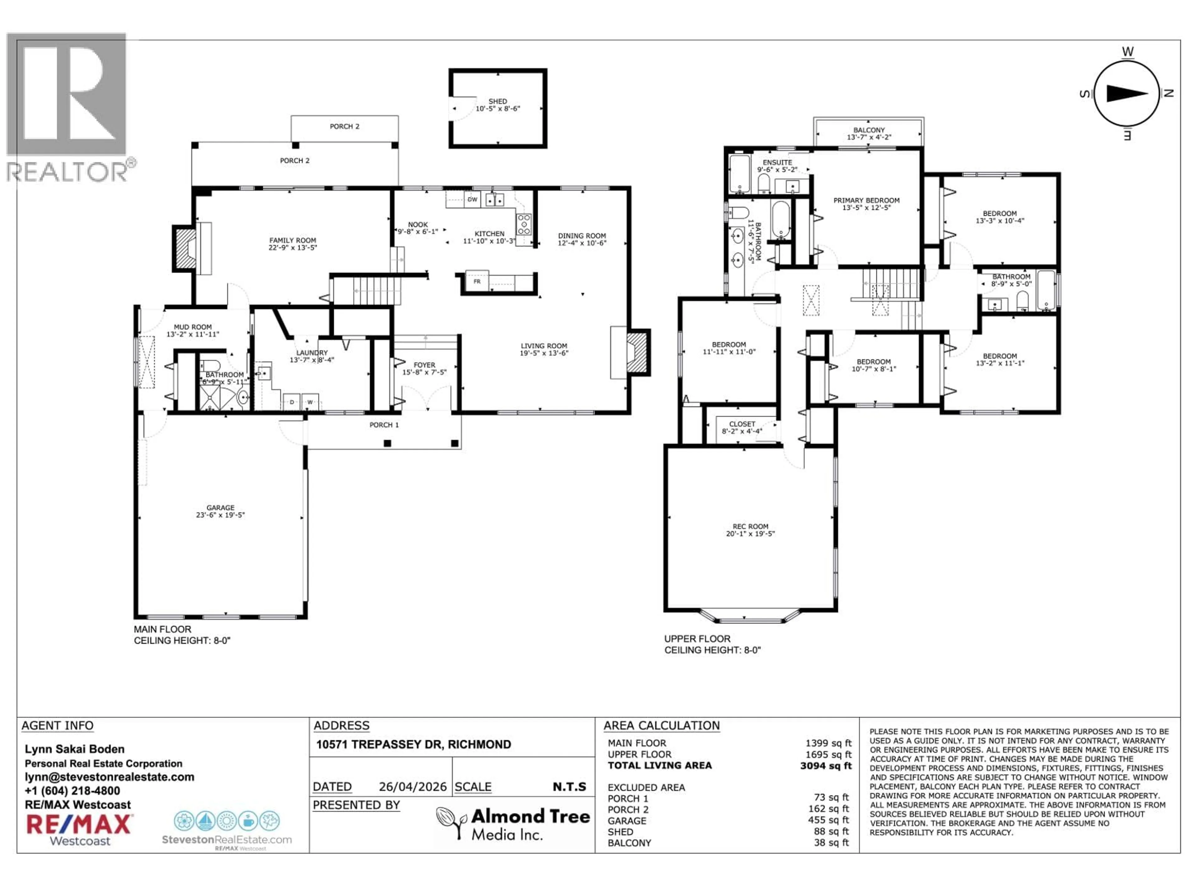 Floor plan for 10571 TREPASSEY DRIVE, Richmond British Columbia V7E4K8