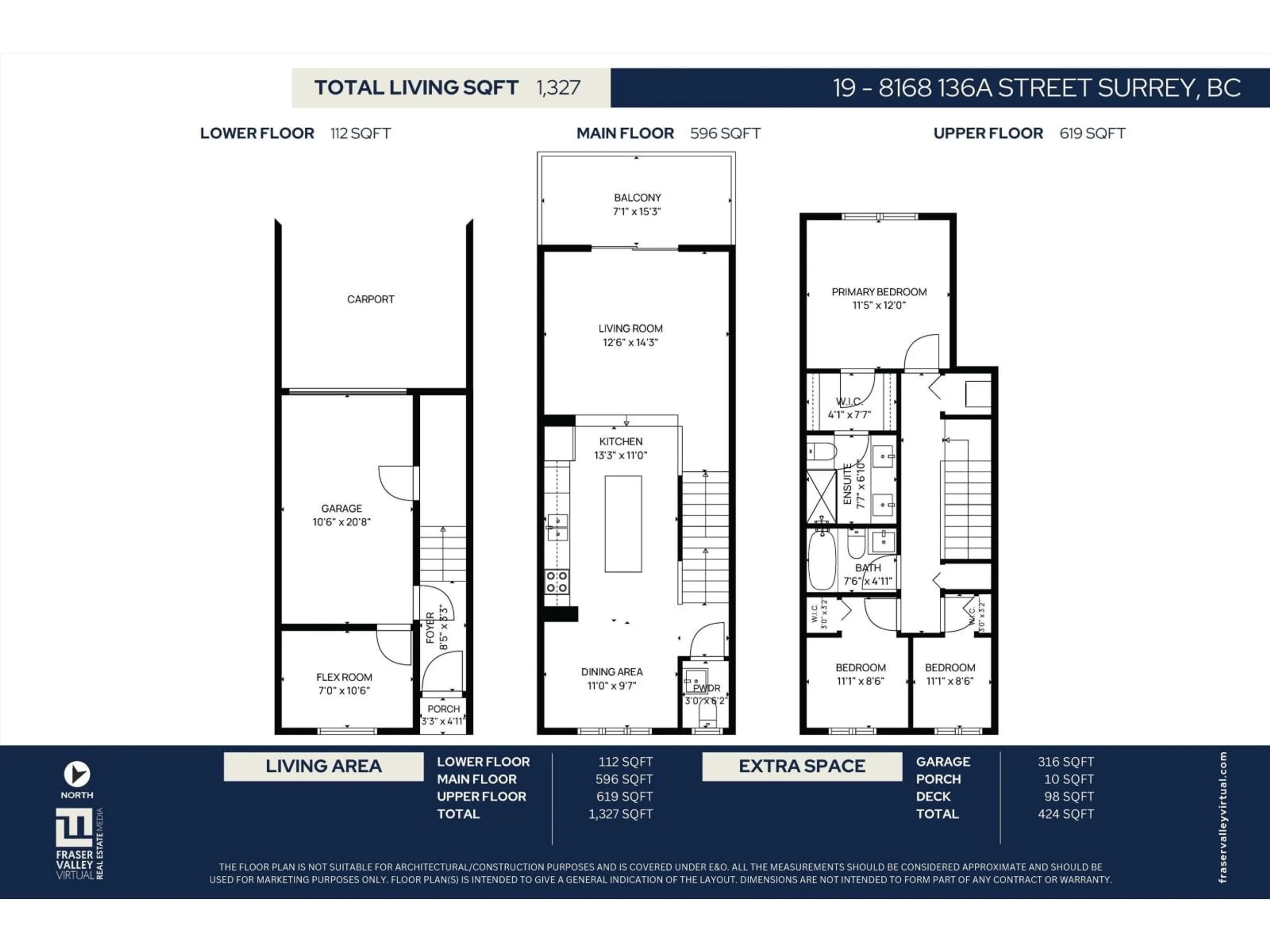 Floor plan for 19 - 8168 136A STREET, Surrey British Columbia V3W2Z6