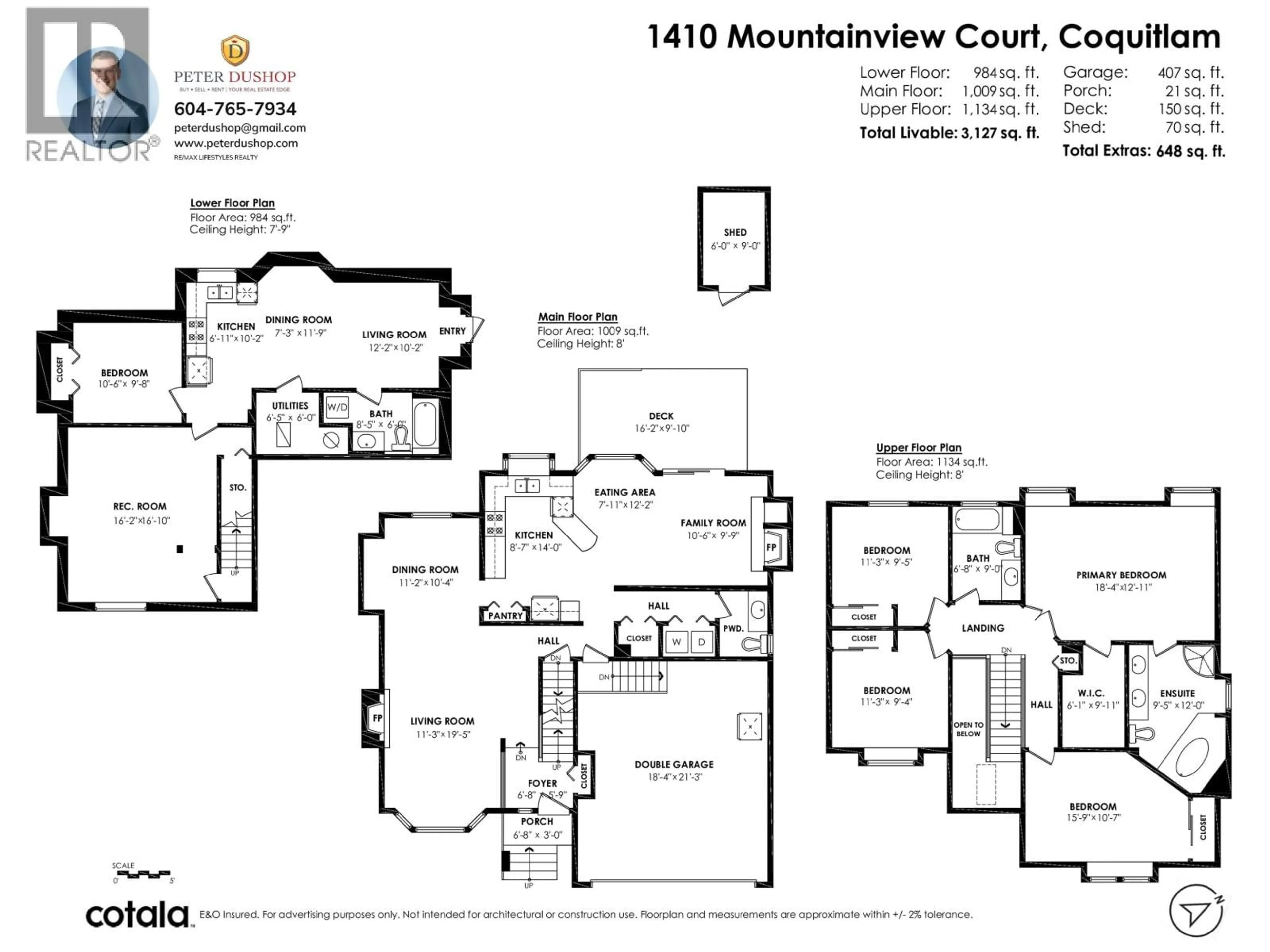 Floor plan for 1410 MOUNTAINVIEW COURT, Coquitlam British Columbia V3E2R9