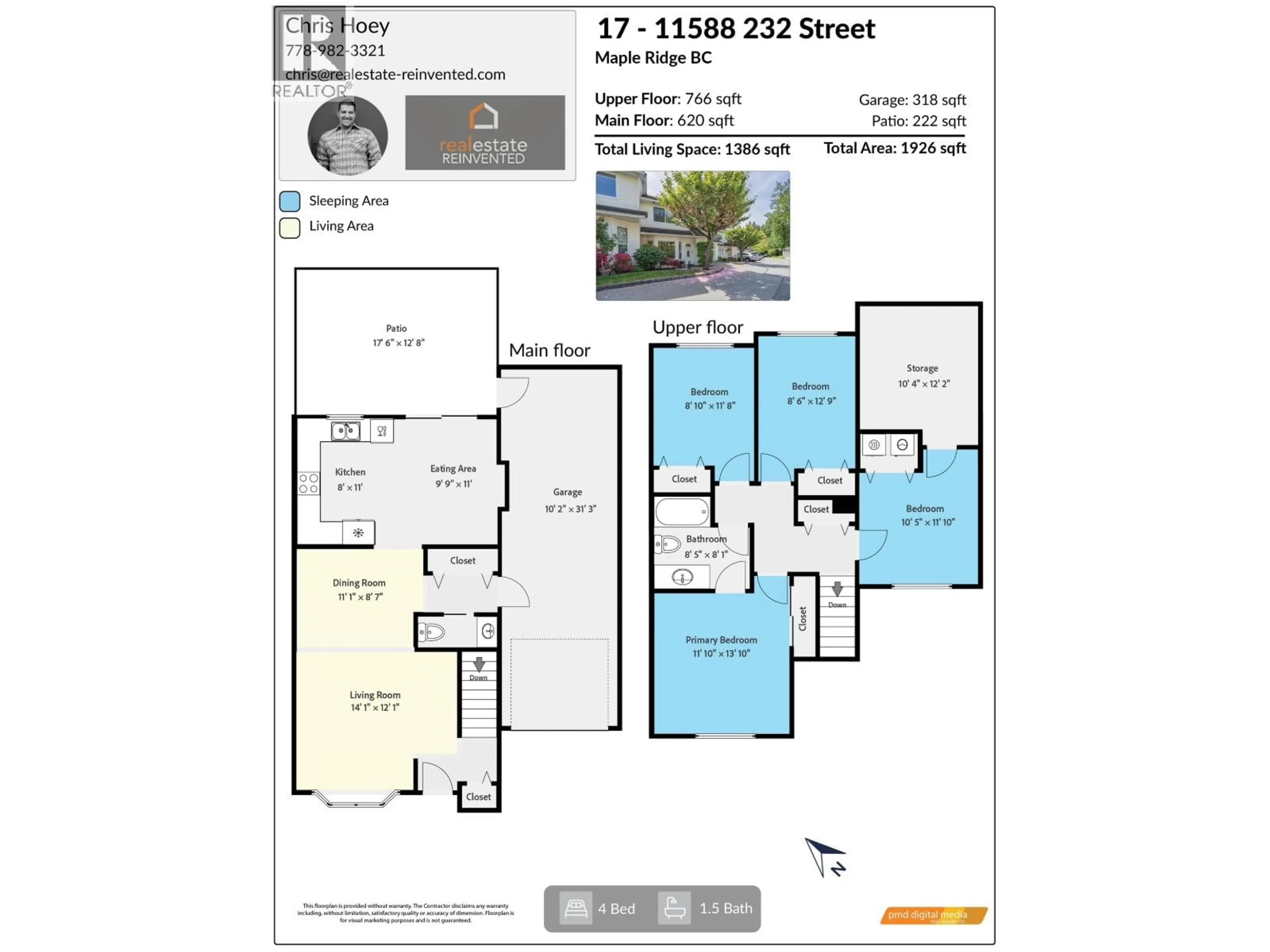 Floor plan for 17 - 11588 232 STREET, Maple Ridge British Columbia V2X0J6