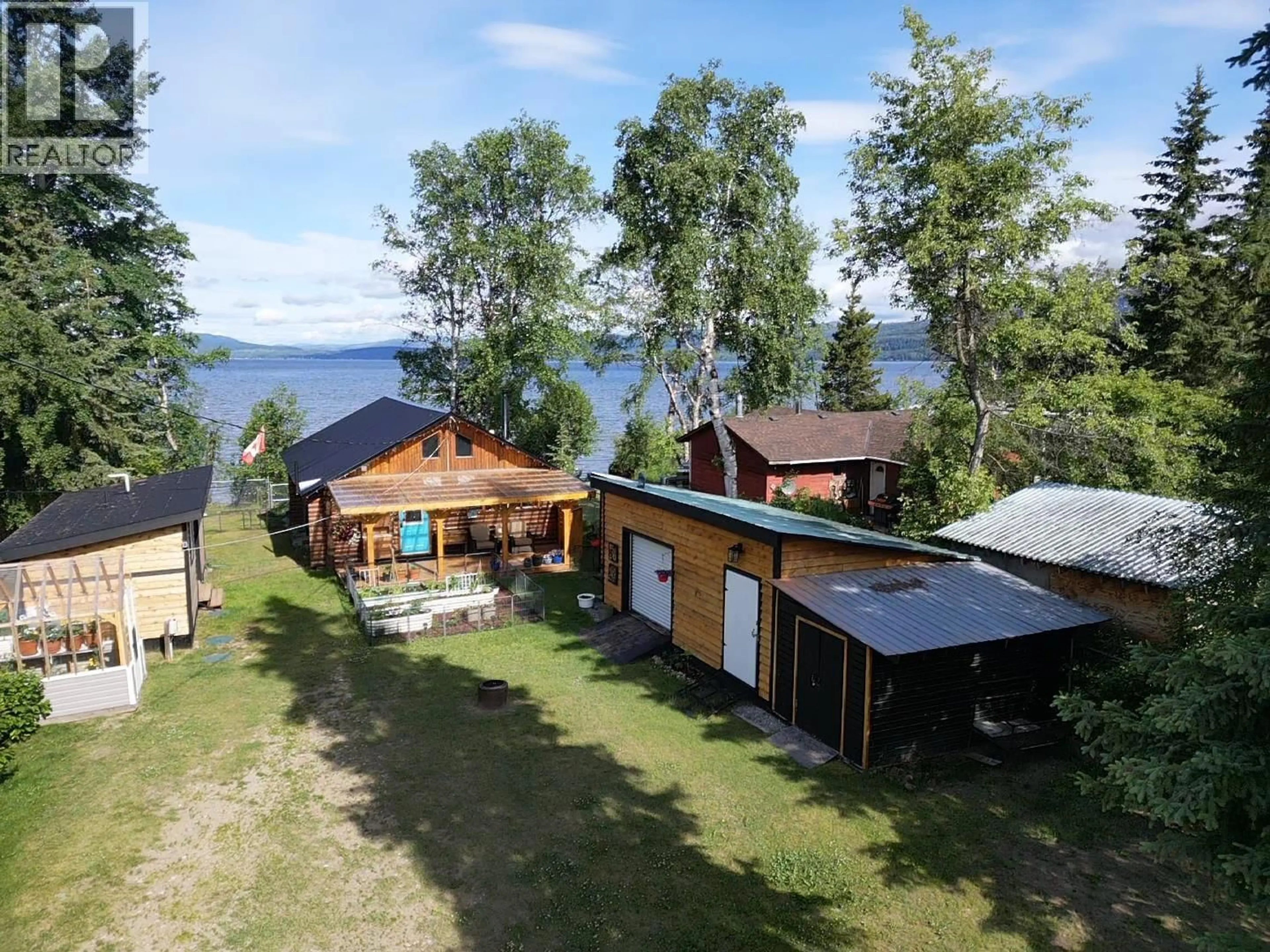 A pic from outside/outdoor area/front of a property/back of a property/a pic from drone, water/lake/river/ocean view for 269 SUNSET BEACH ROAD, Fort Fraser British Columbia V0J1N0