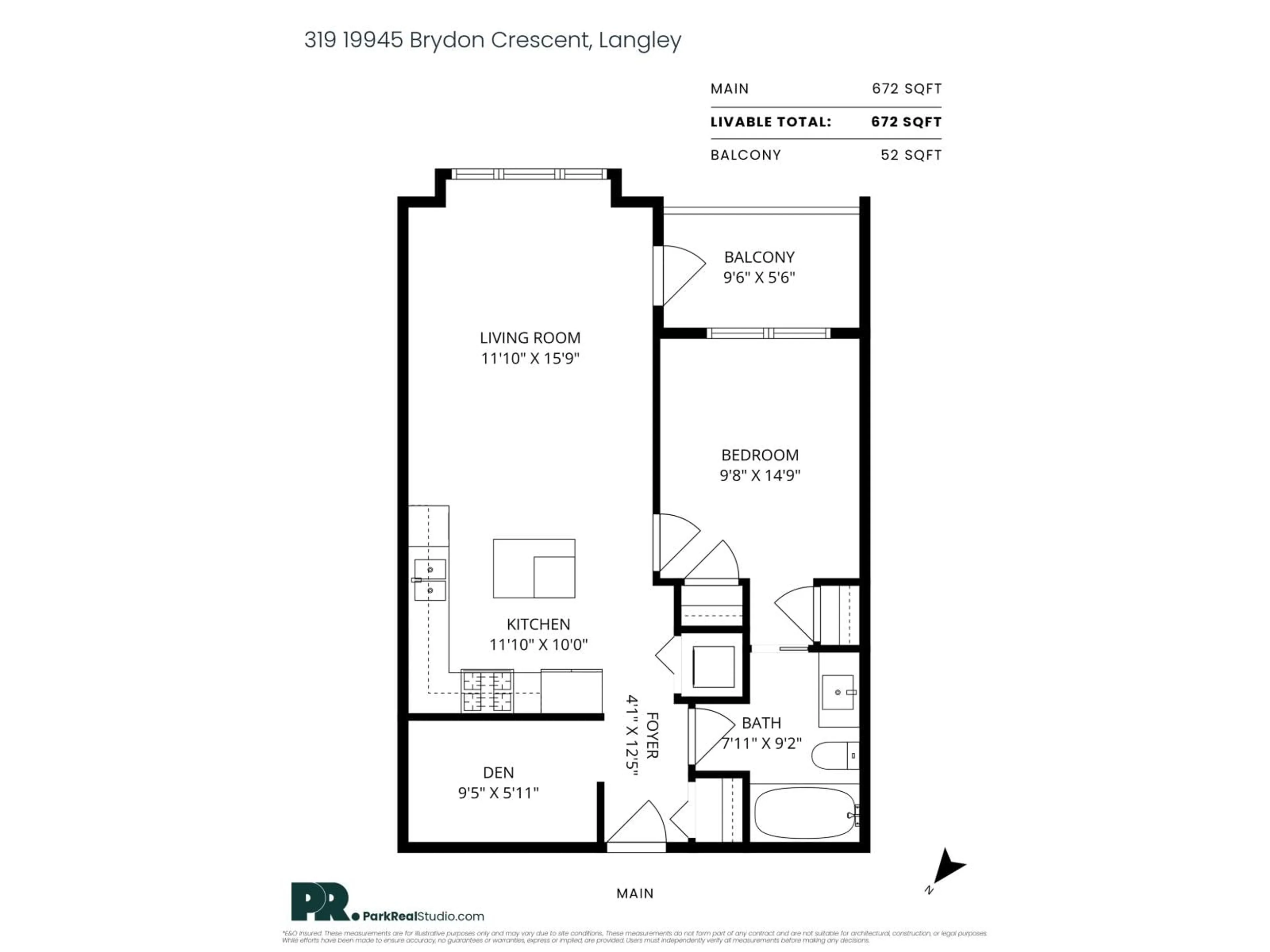 Floor plan for 319 - 19945 BRYDON CRESCENT, Langley British Columbia V3A0P4
