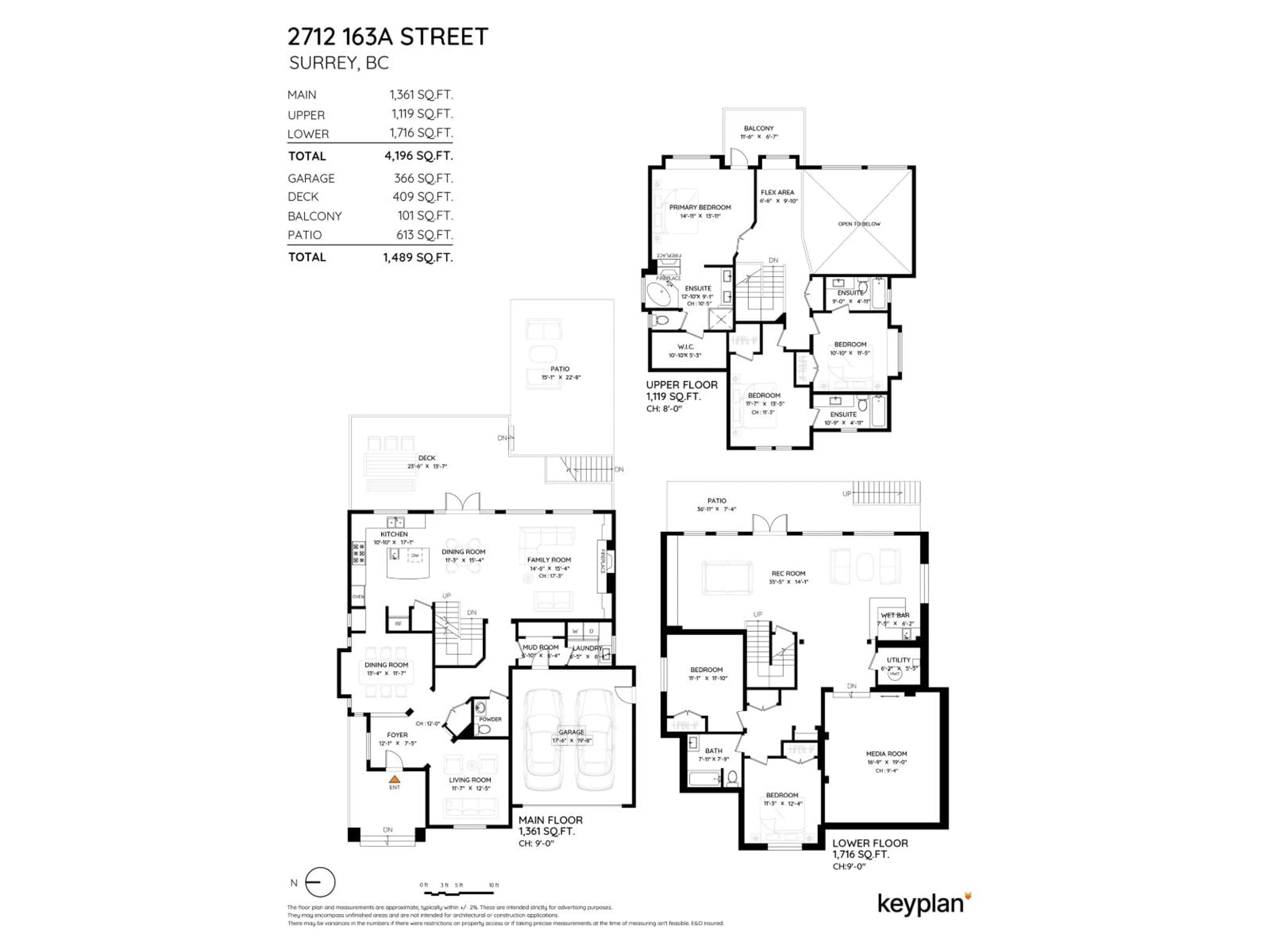 Floor plan for 2712 163A STREET, Surrey British Columbia V3Z6R8