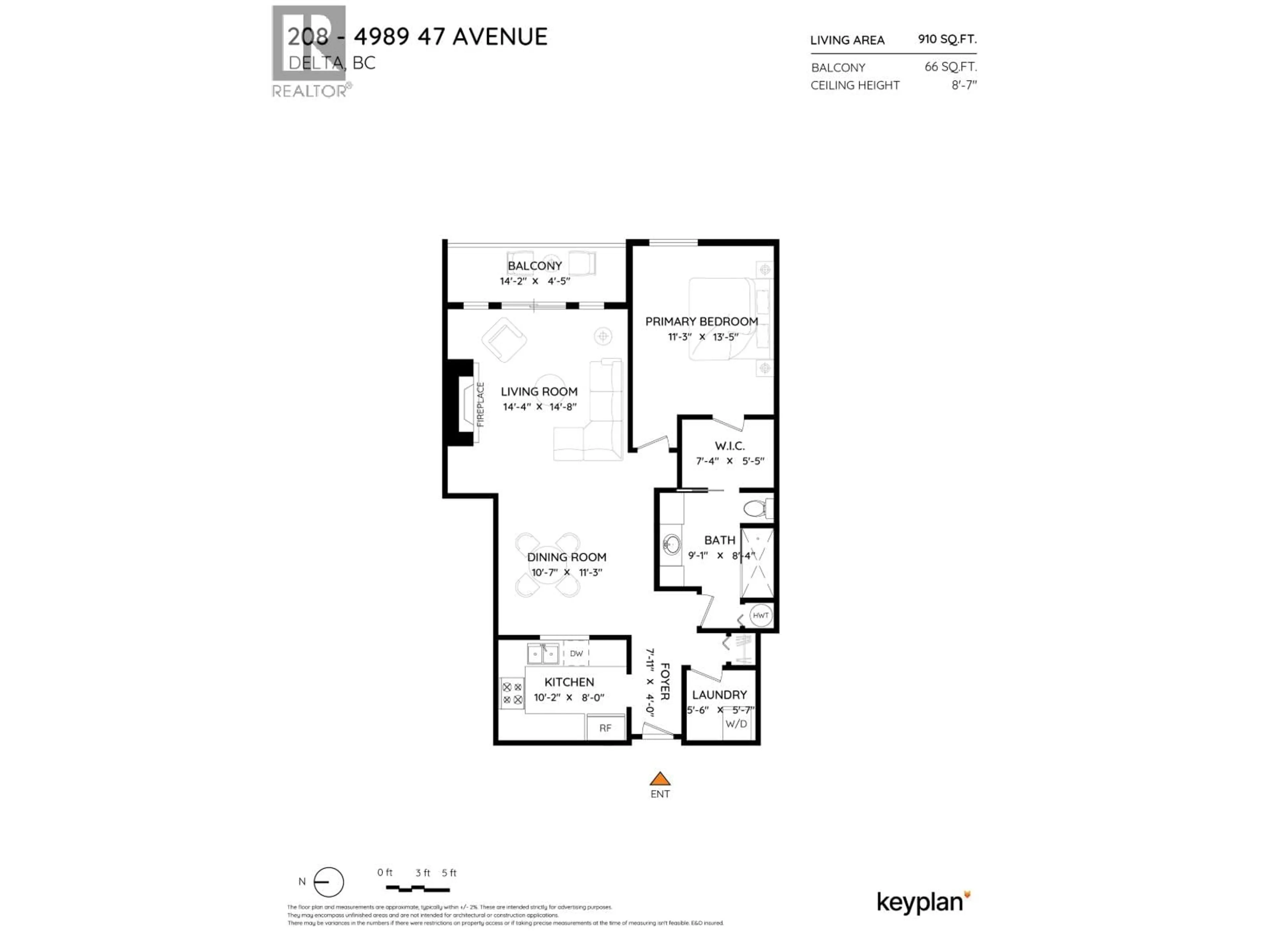 Floor plan for 208 - 4989 47 AVENUE, Ladner British Columbia V4K1R1