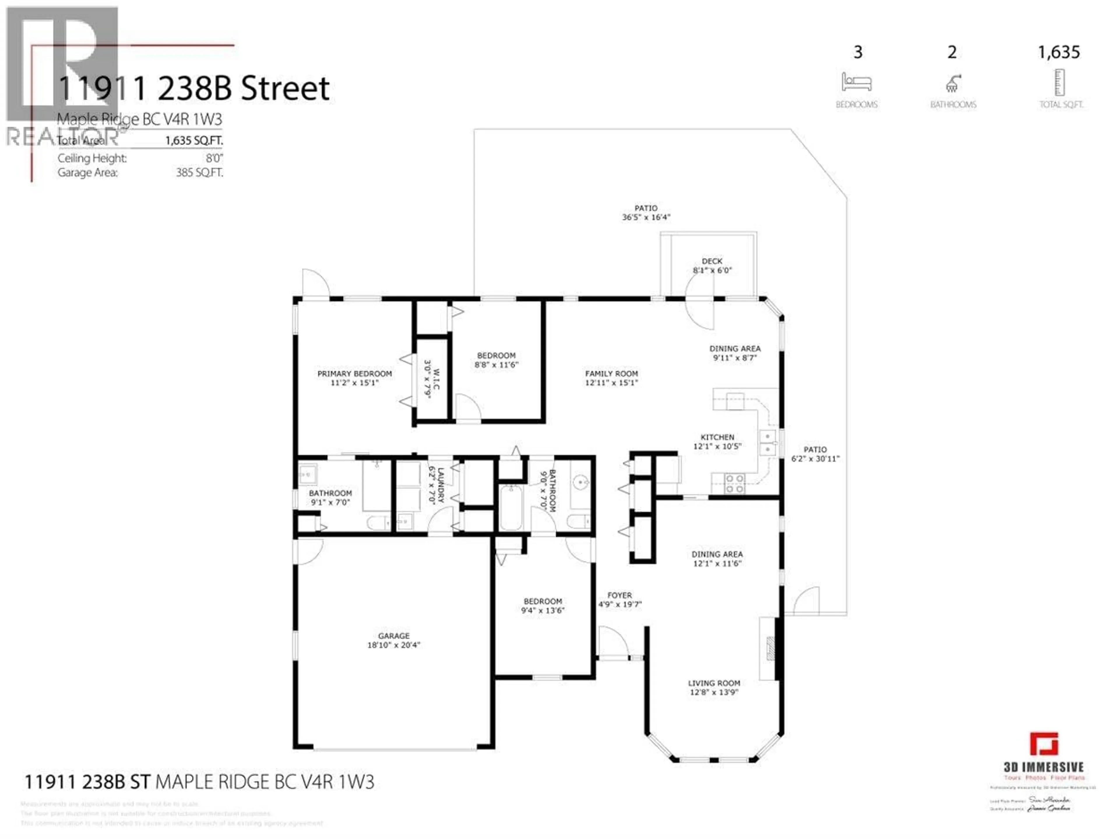 Floor plan for 11911 238B STREET, Maple Ridge British Columbia V4R1W3