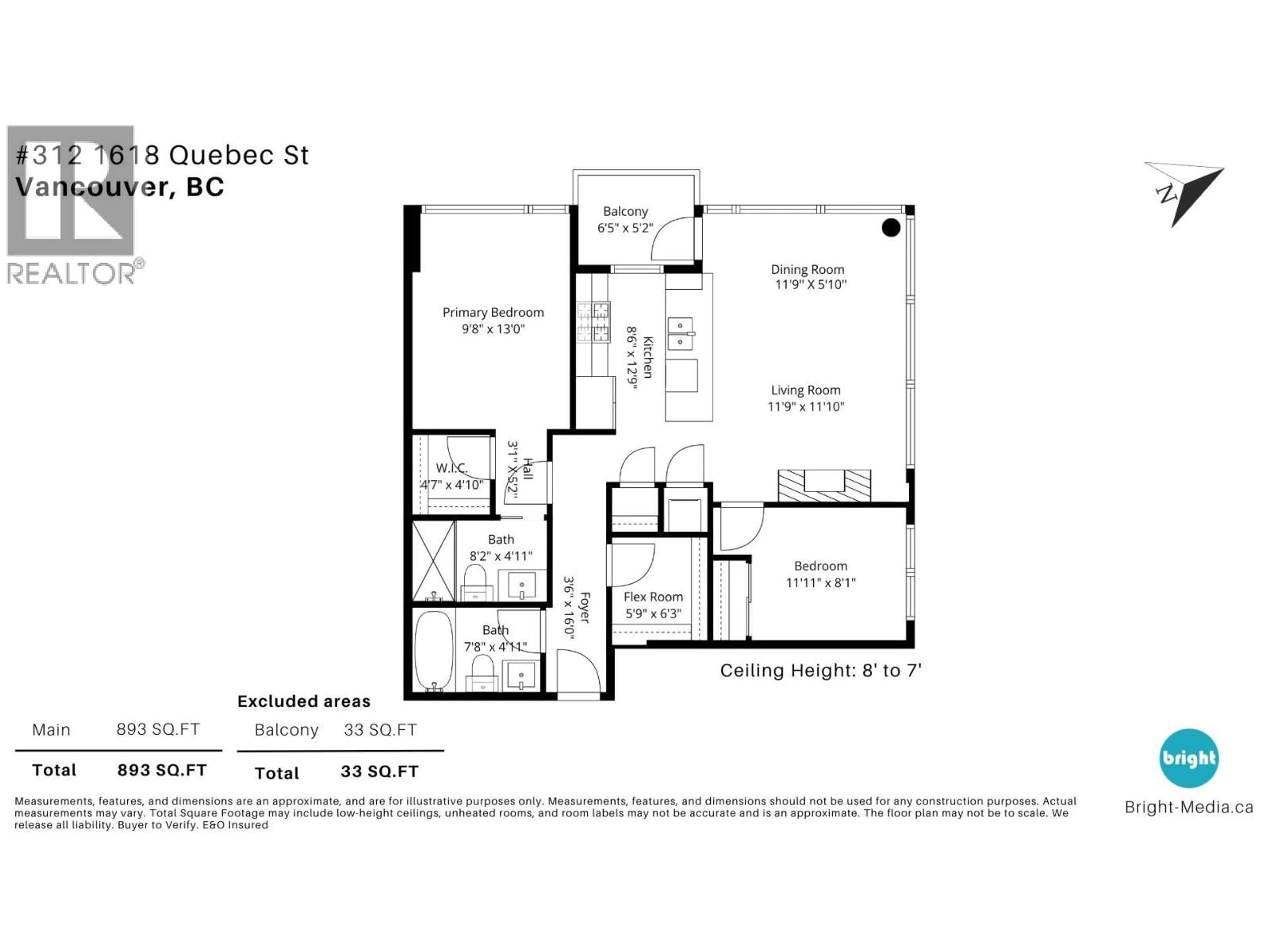 Floor plan for 312 - 1618 QUEBEC STREET, Vancouver British Columbia V6A0C5
