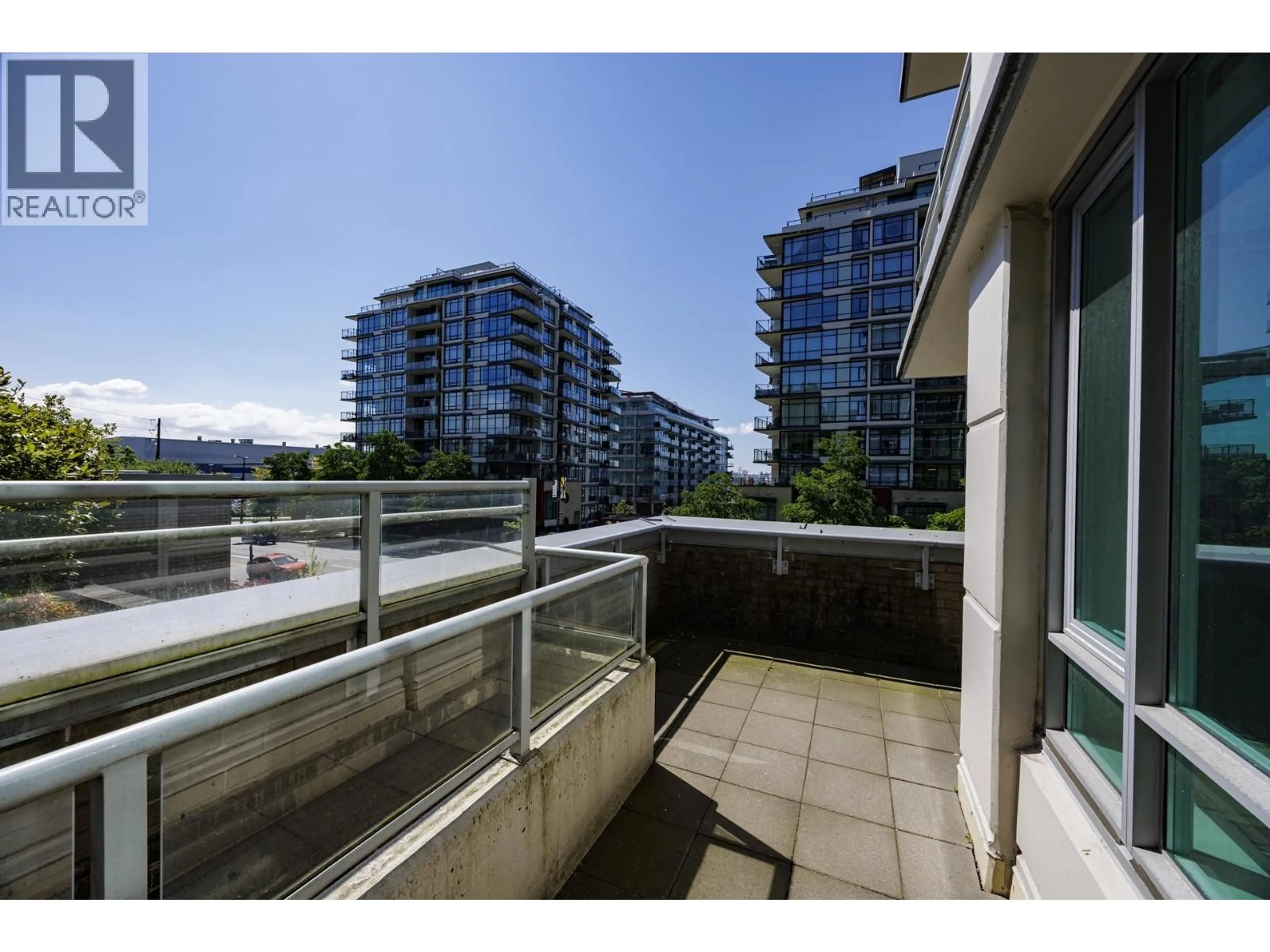 Balcony in the apartment, city buildings view from balcony for 303 - 168 ESPLANADE, North Vancouver British Columbia V7L4X8