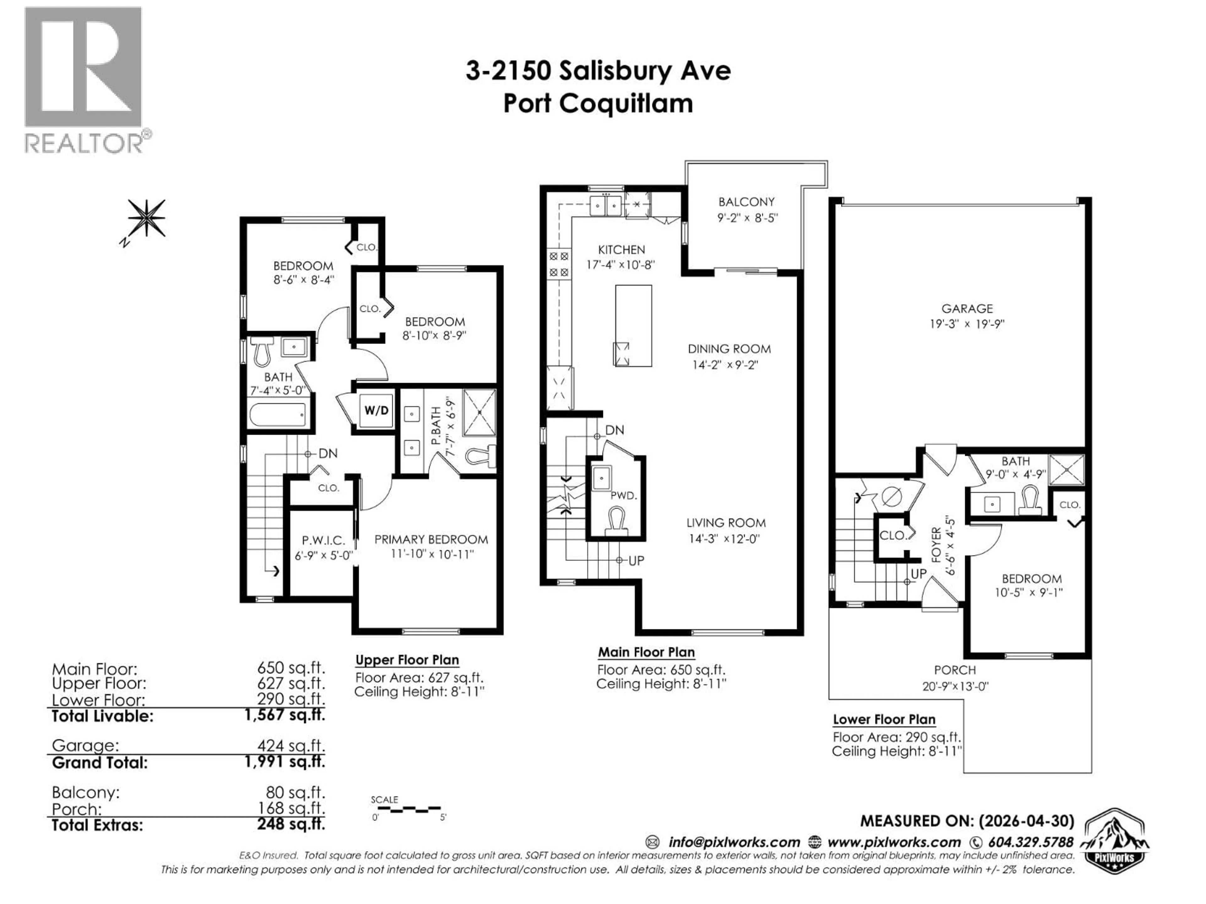 Floor plan for 3 - 2150 SALISBURY AVENUE, Port Coquitlam British Columbia V3B0N5
