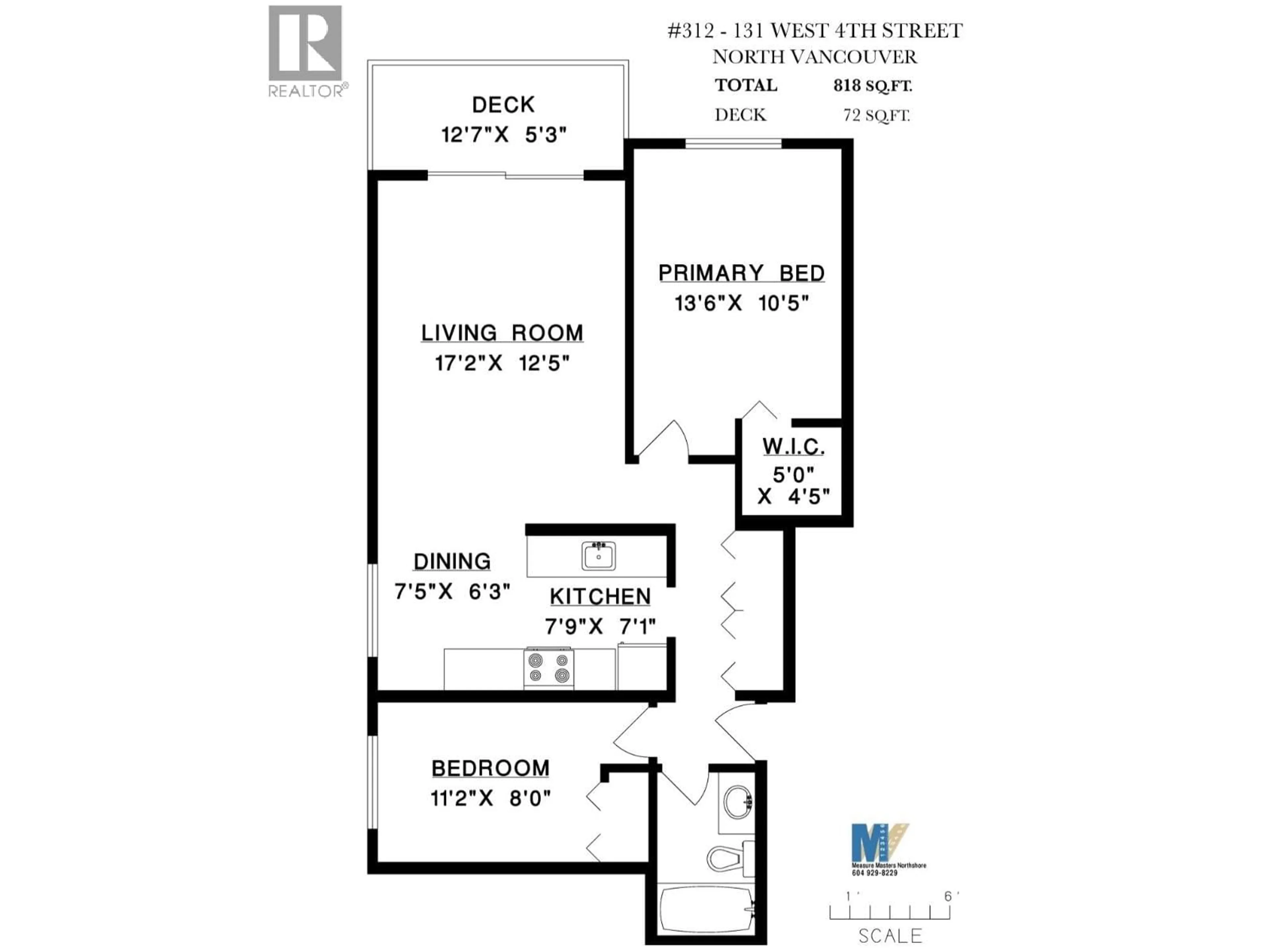 Floor plan for 312 - 131 4TH STREET, North Vancouver British Columbia V7M3C8