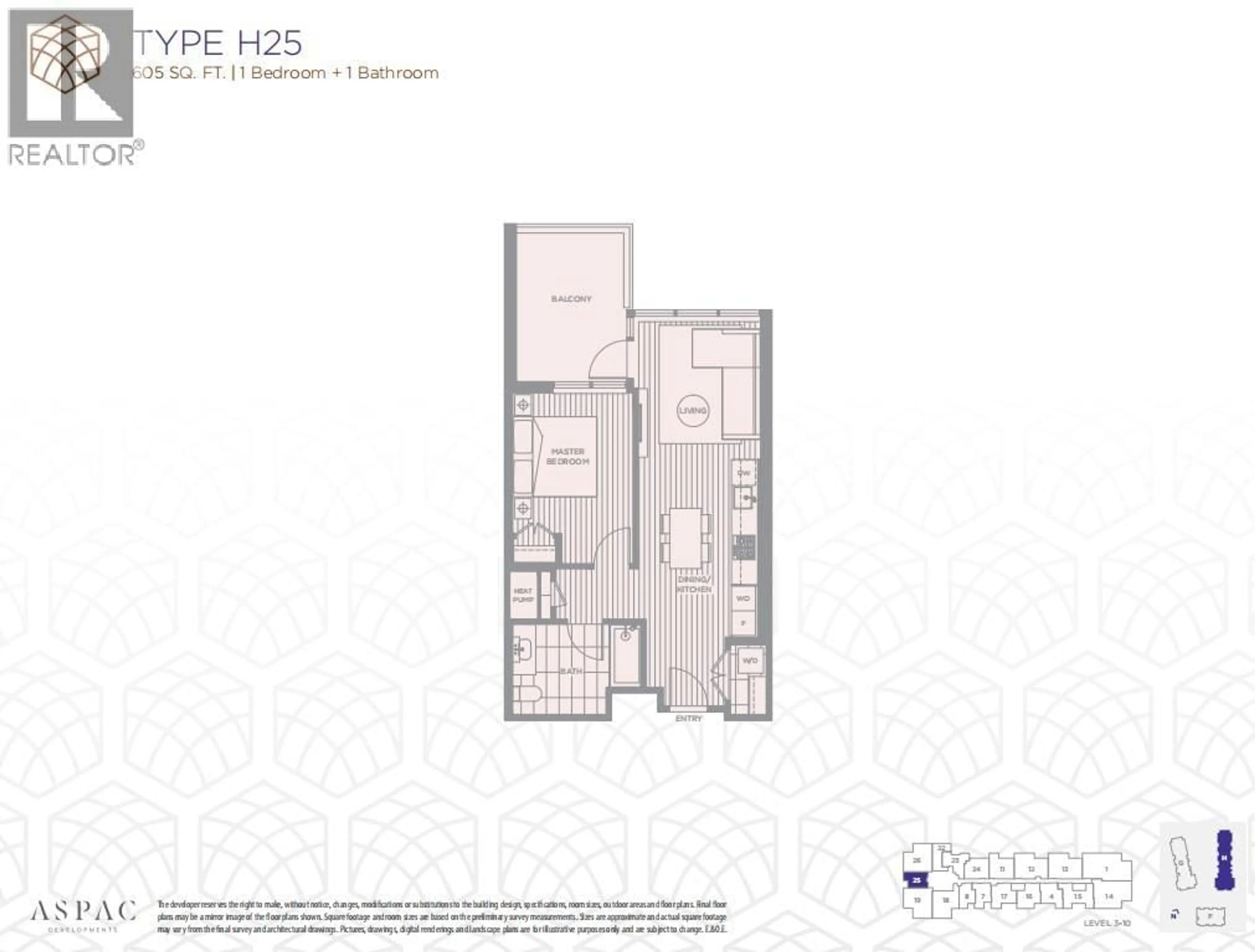 Floor plan for 1006 - 6833 PEARSON WAY, Richmond British Columbia V7C0E8