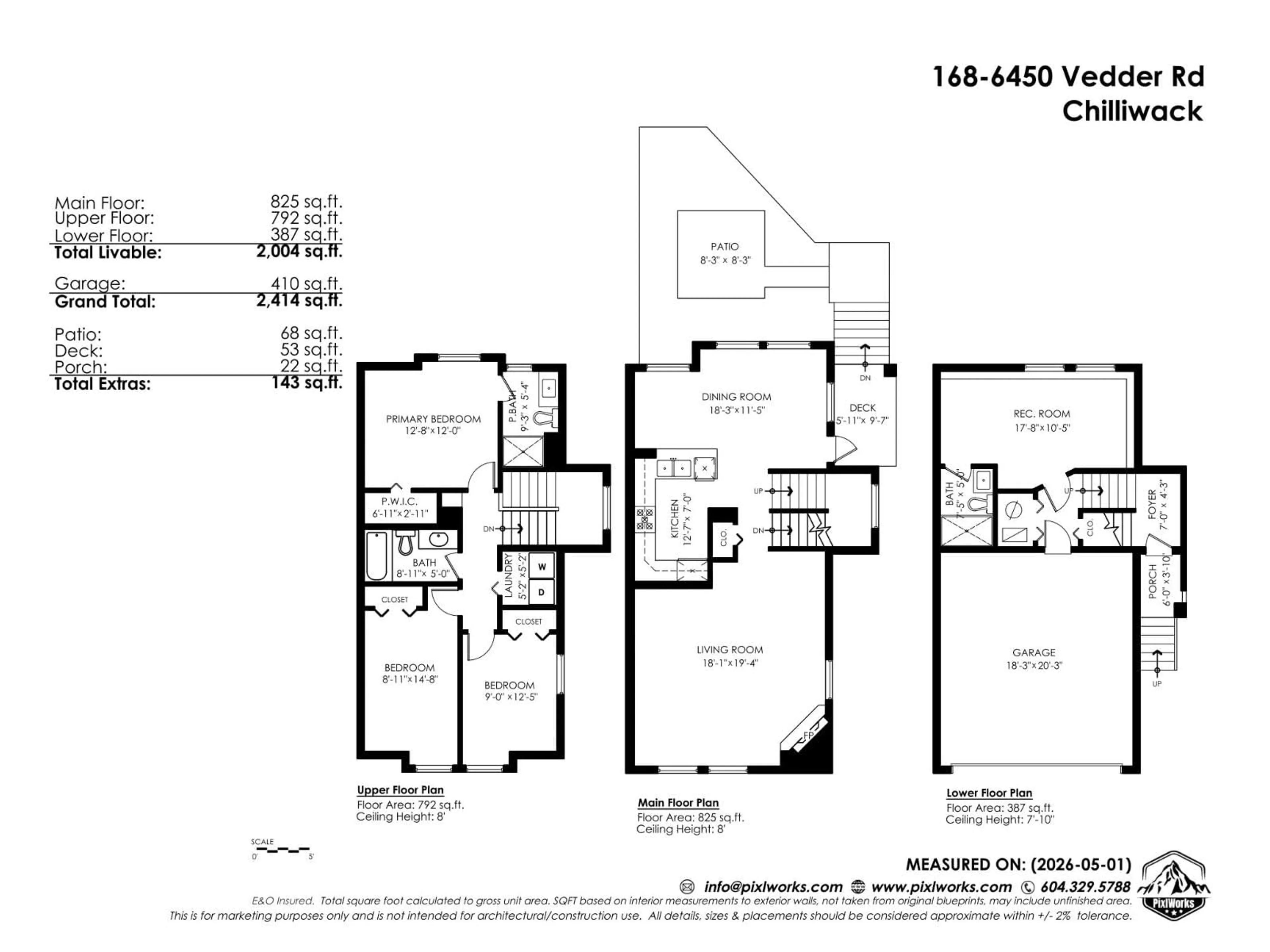 Floor plan for 168 - 6450 VEDDER ROAD, Chilliwack British Columbia V2R5N7