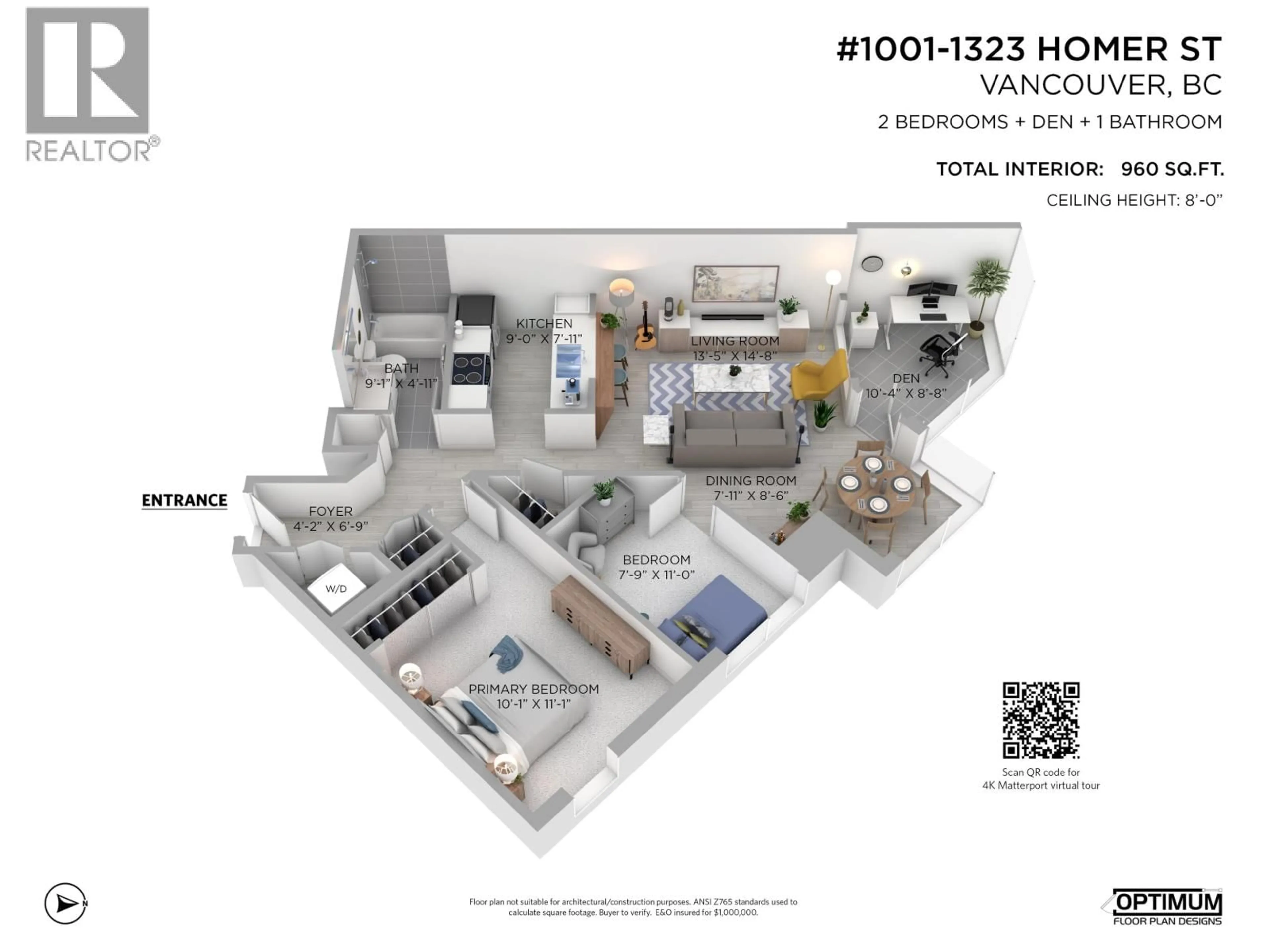 Floor plan for 1001 - 1323 HOMER STREET, Vancouver British Columbia V6B5T1