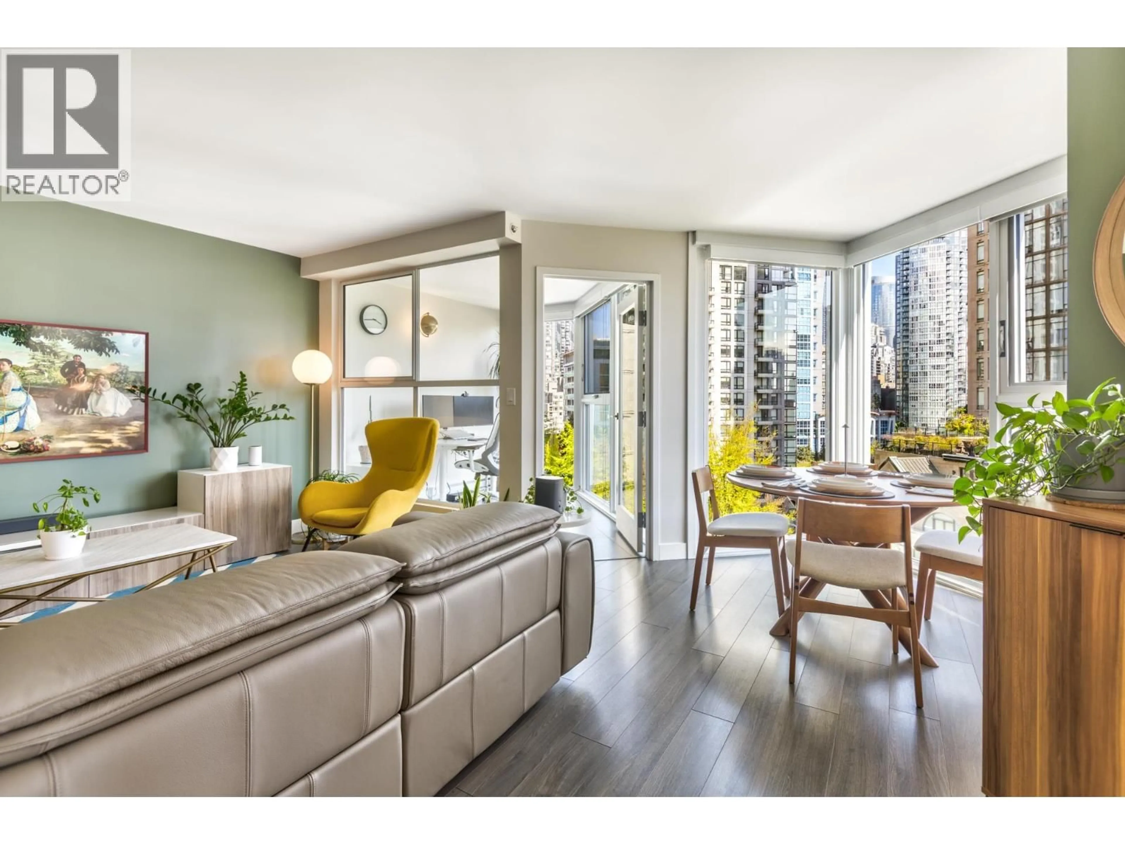 Living room with furniture, wood/laminate floor for 1001 - 1323 HOMER STREET, Vancouver British Columbia V6B5T1