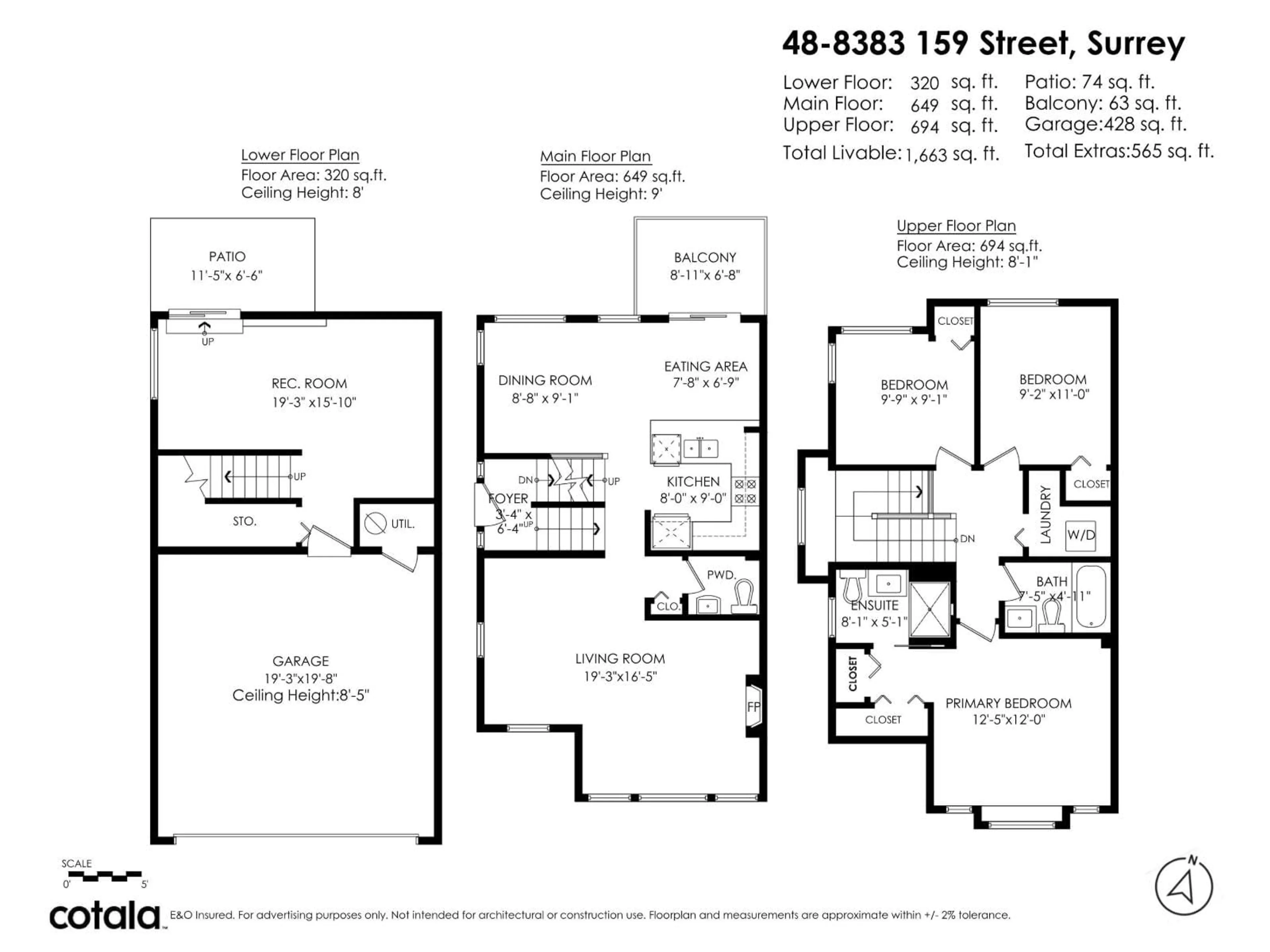 Floor plan for 48 - 8383 159 STREET, Surrey British Columbia V4N0W2