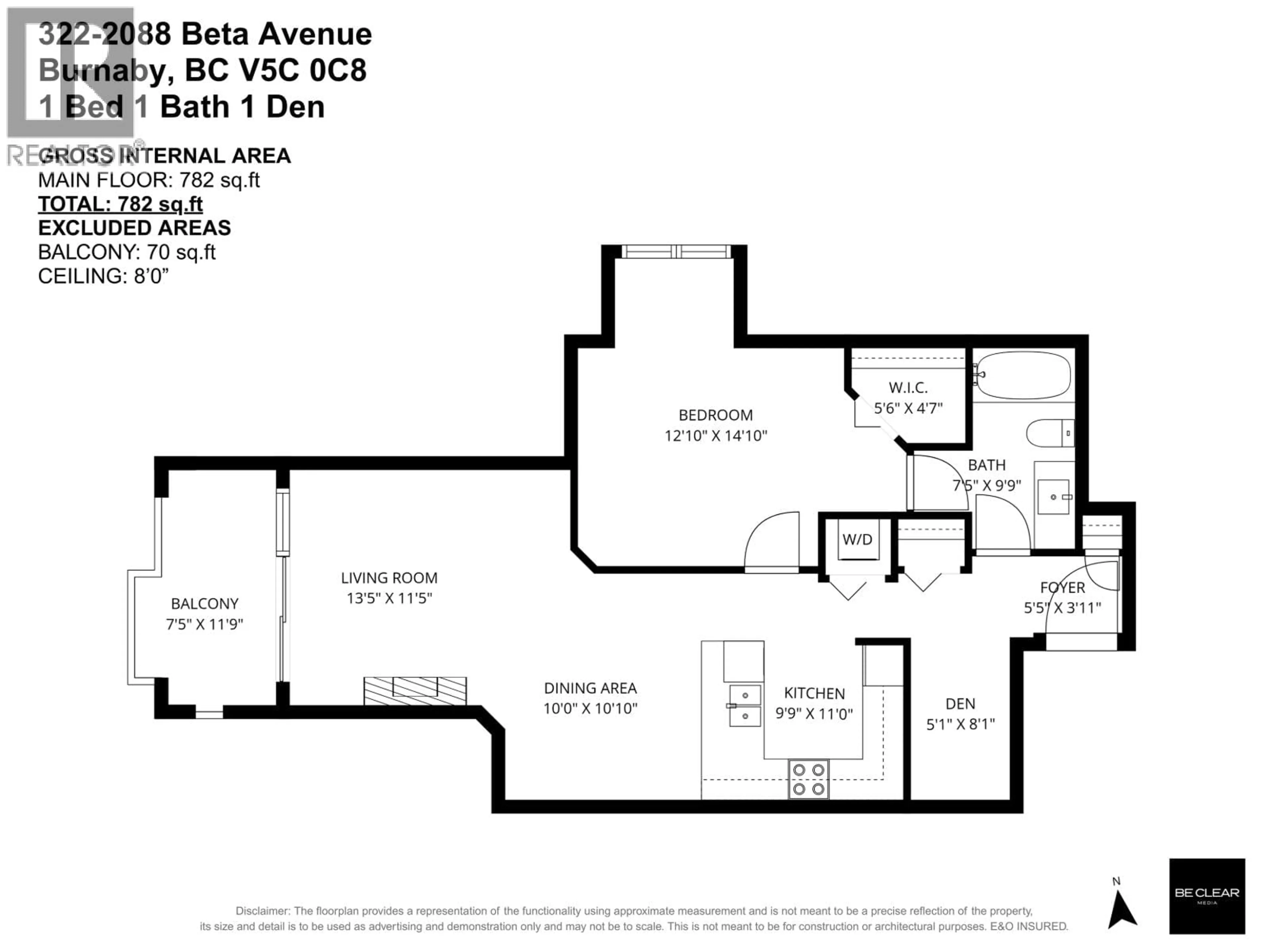 Floor plan for 322 - 2088 BETA AVENUE, Burnaby British Columbia V5C0C8