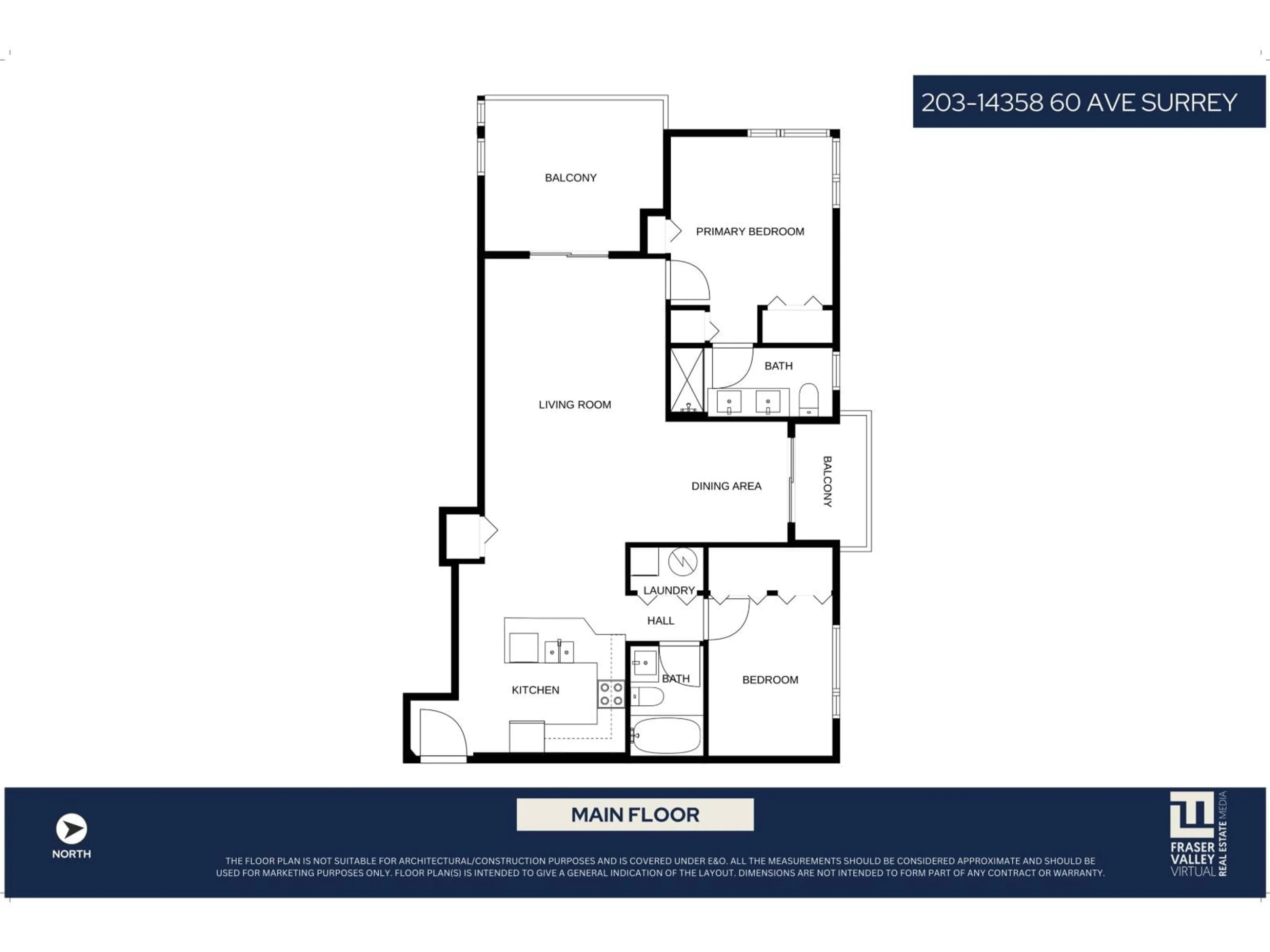 Floor plan for 203 - 14358 60 AVENUE, Surrey British Columbia V3X0G3