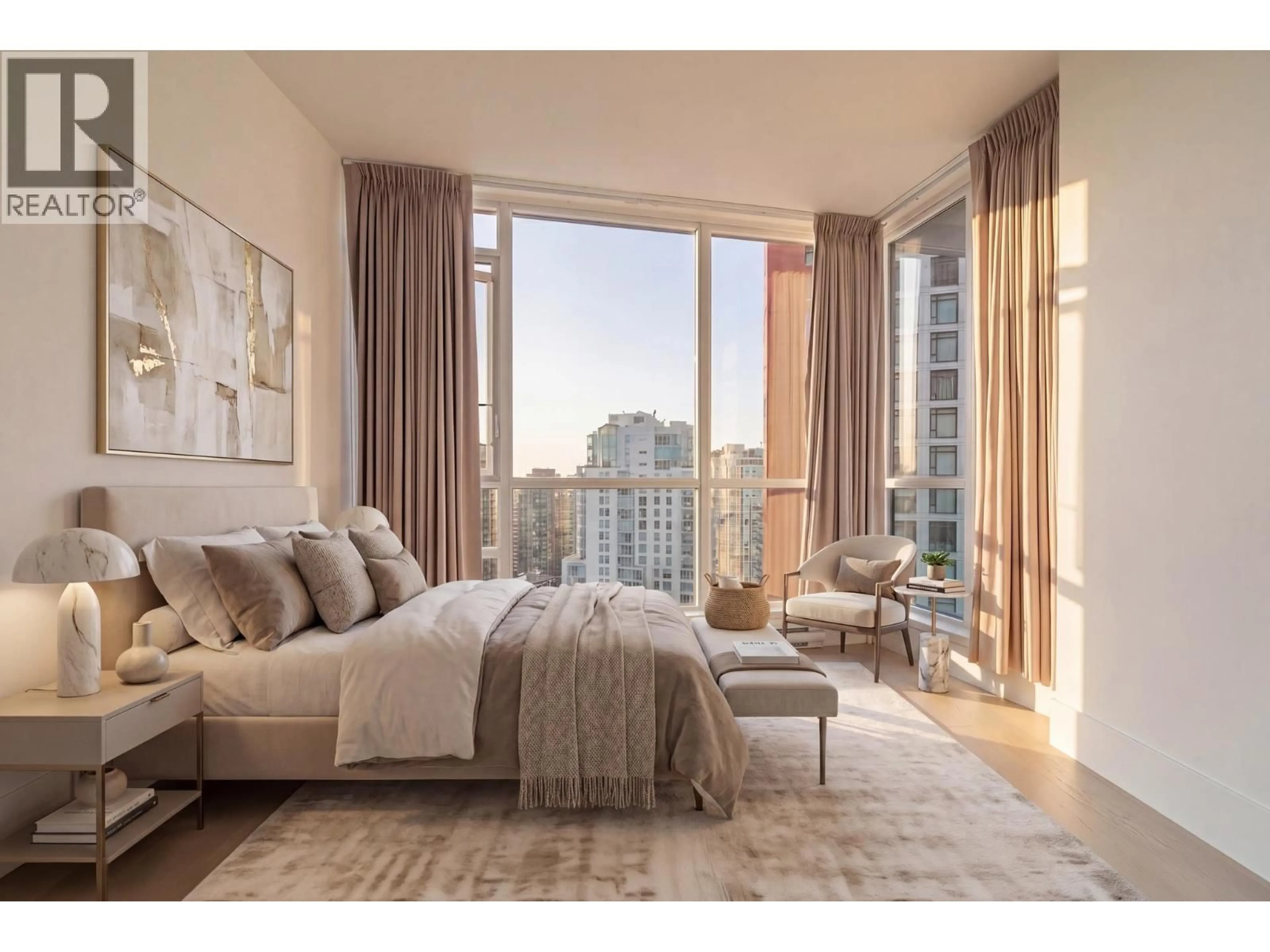 Bedroom with bed, unknown for 3007 - 1189 MELVILLE STREET, Vancouver British Columbia V6E4T8